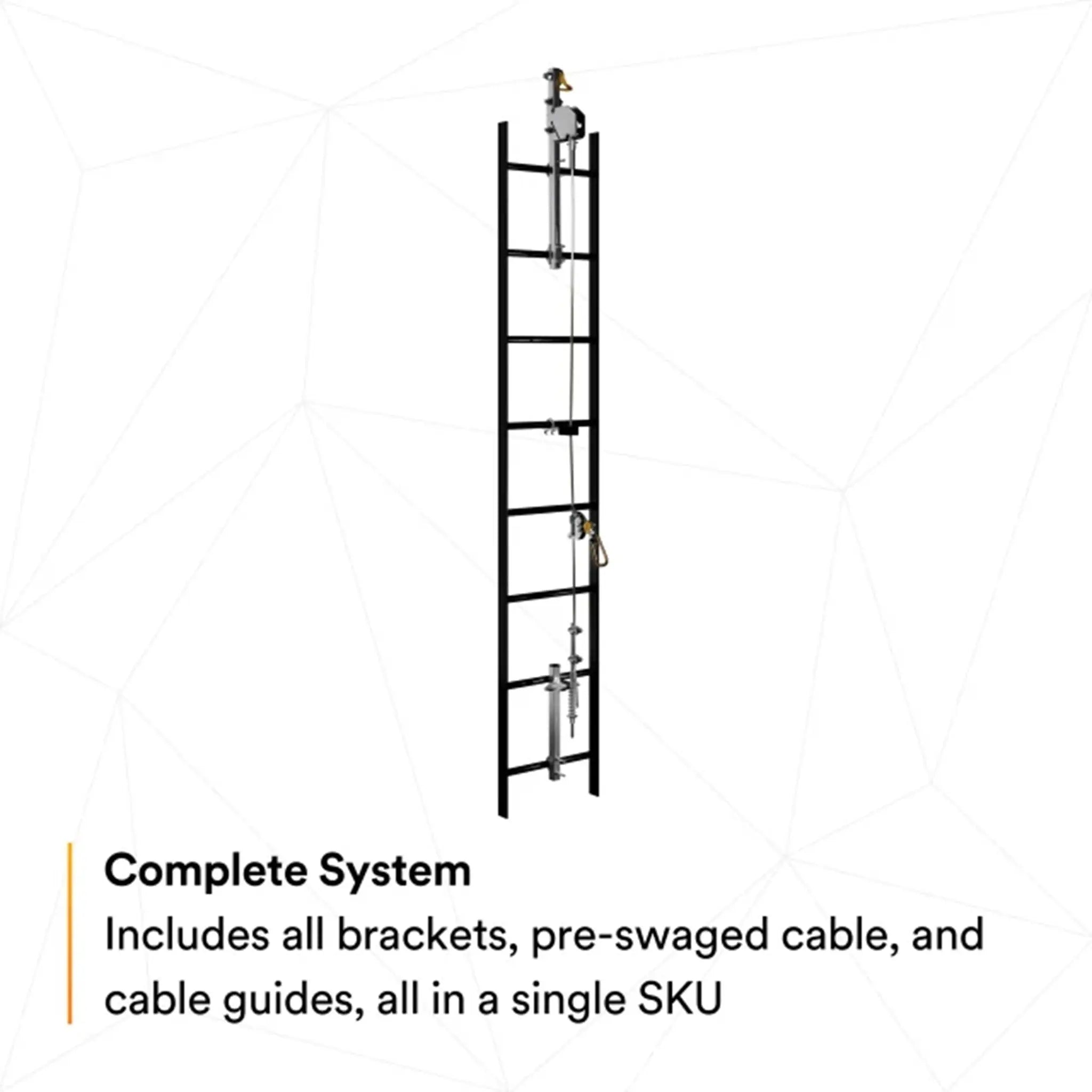 3M DBI-Sala 6118020 Lad-Saf Cable Vertical Safety System, Galvanized Steel, 20 ft., 1 Each, Complete System