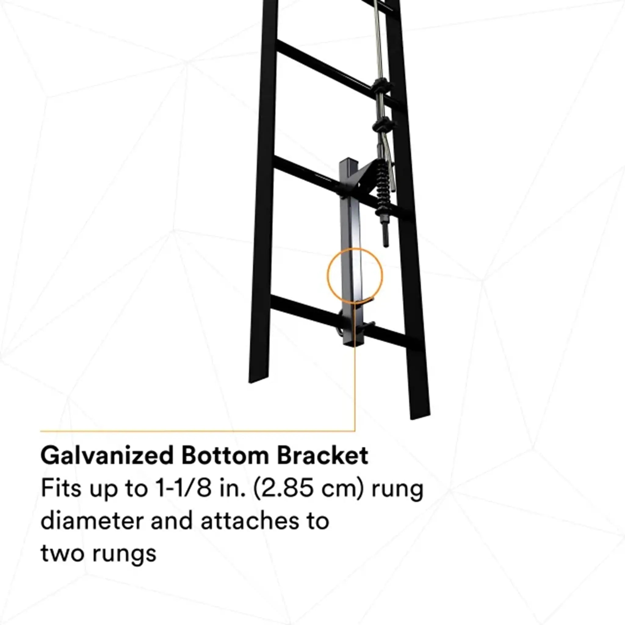 3M DBI-Sala 6118020 Lad-Saf Cable Vertical Safety System, Galvanized Steel, 20 ft., 1 Each, Galvanized Bottom Bracket