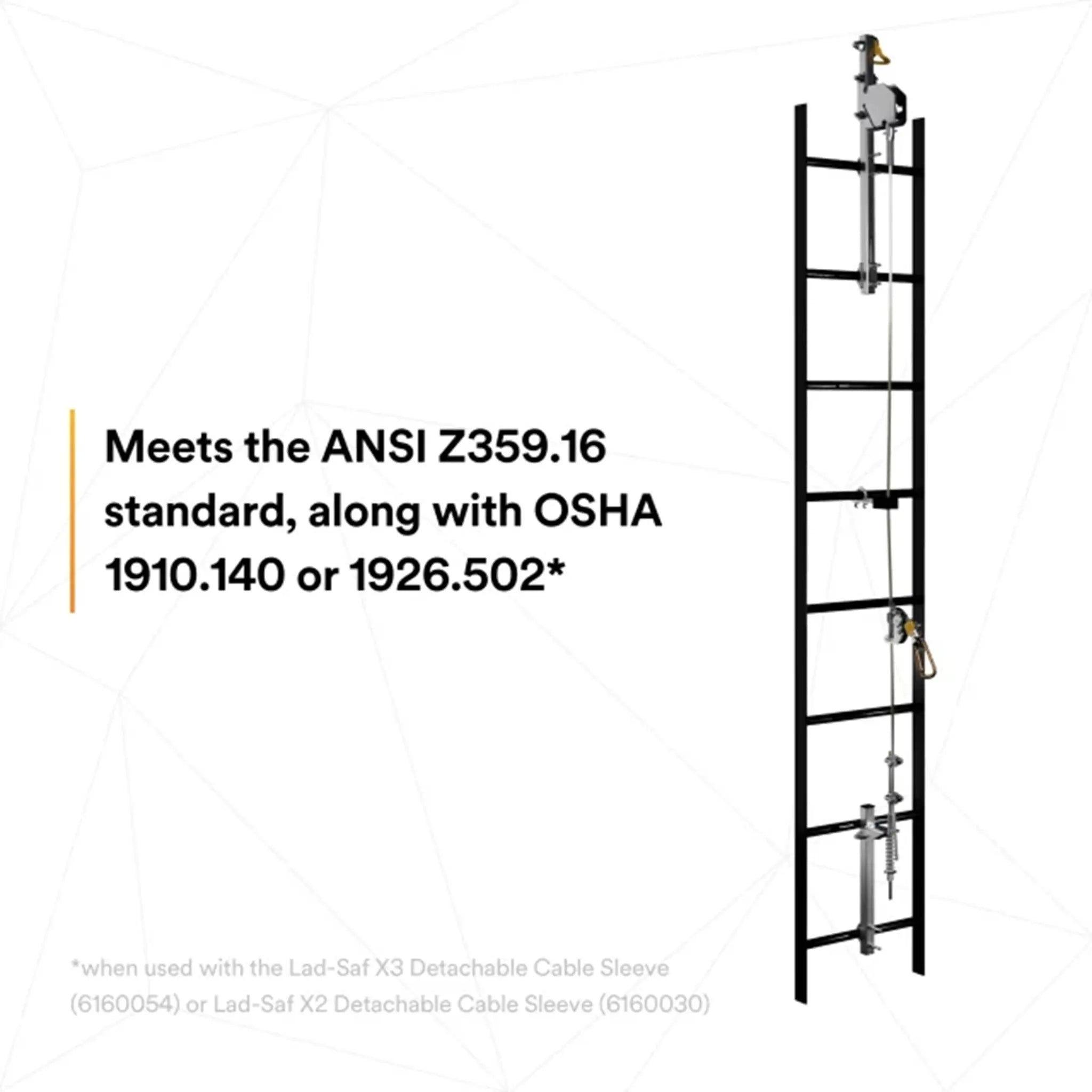 3M DBI-Sala 6118020 Lad-Saf Cable Vertical Safety System, Galvanized Steel, 20 ft., 1 Each, ANSI