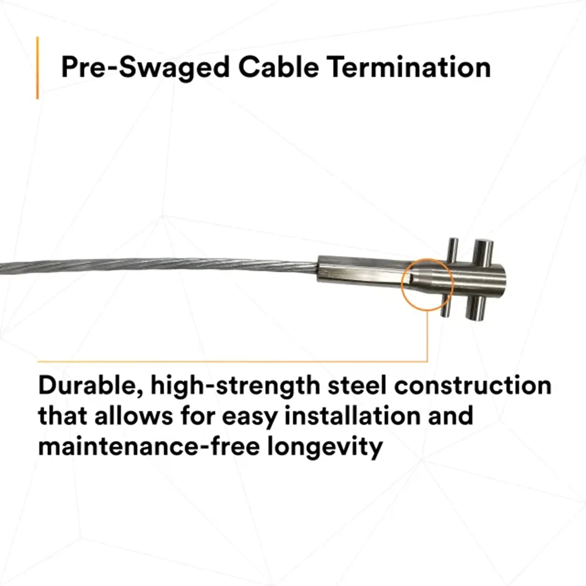 3M DBI-Sala 6118020 Lad-Saf Cable Vertical Safety System, Galvanized Steel, 20 ft., 1 Each, Pre-Swaged-Cable Termination