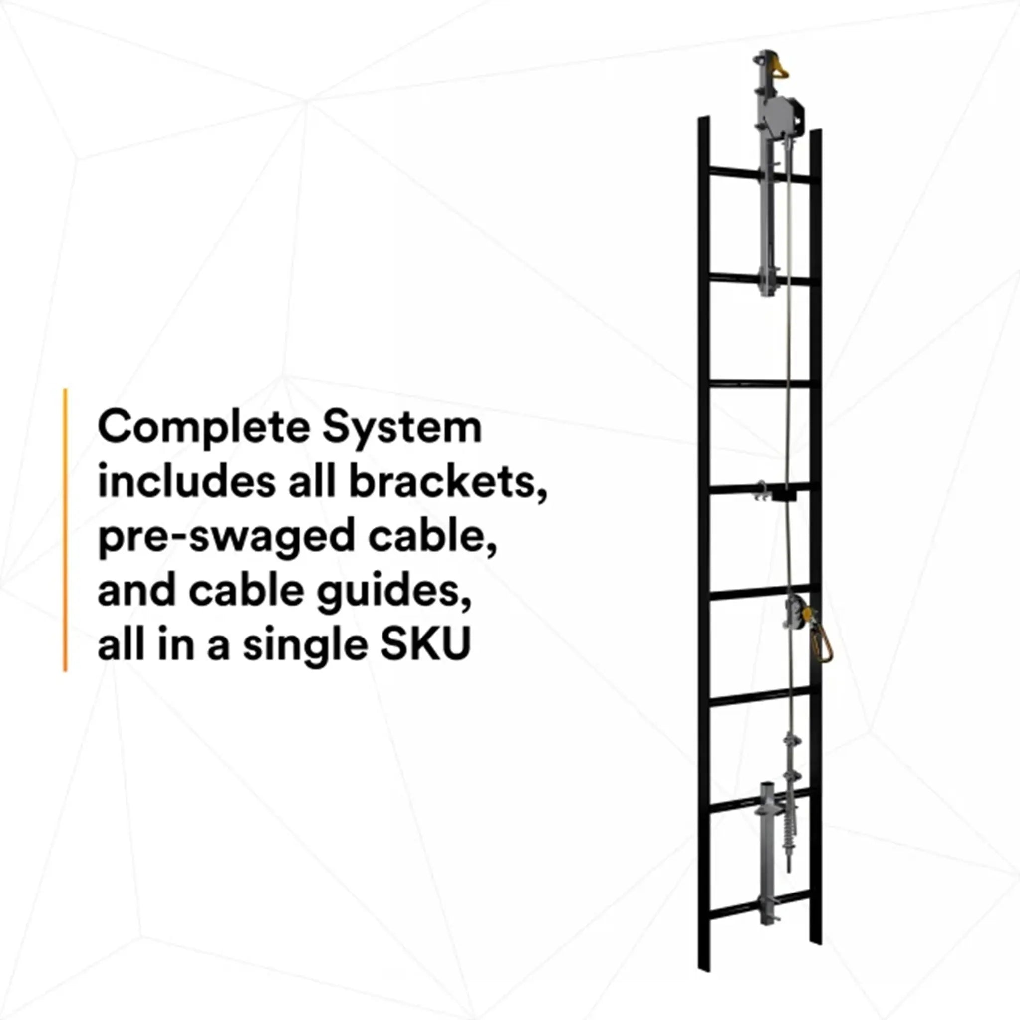 3M DBI-Sala 6119020 Lad-Saf Cable Vertical Safety System, Stainless Steel, 20 ft., 1 Each, Complete System