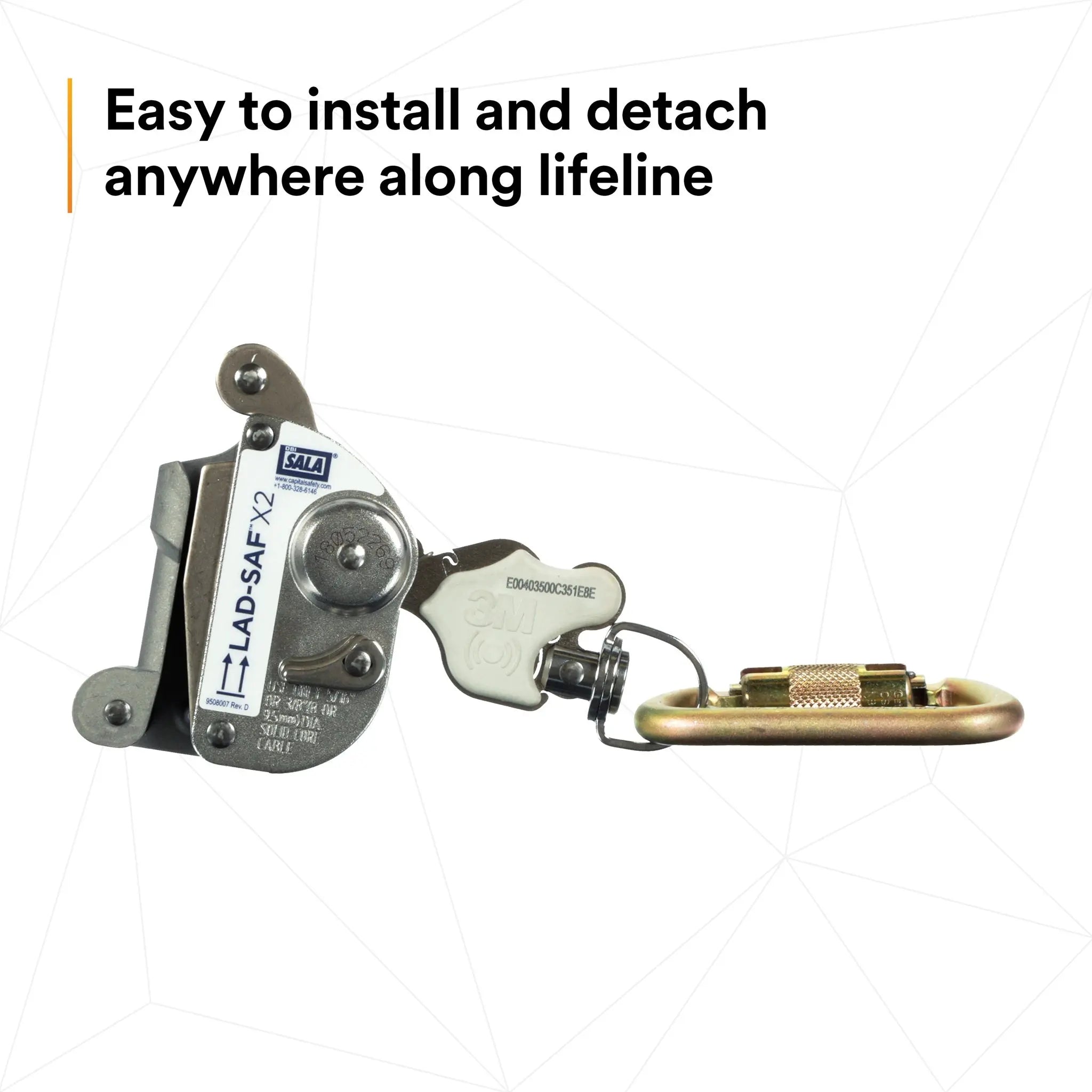 3M DBI-Sala 6160030 Lad-Saf Detachable Cable Traveller, Easy to Install and Detach