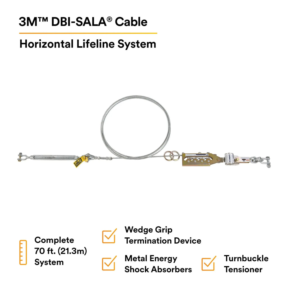 3M DBI-SALA Sayfline Cable Horizontal Lifeline System 7602070 1 EA, 7th image