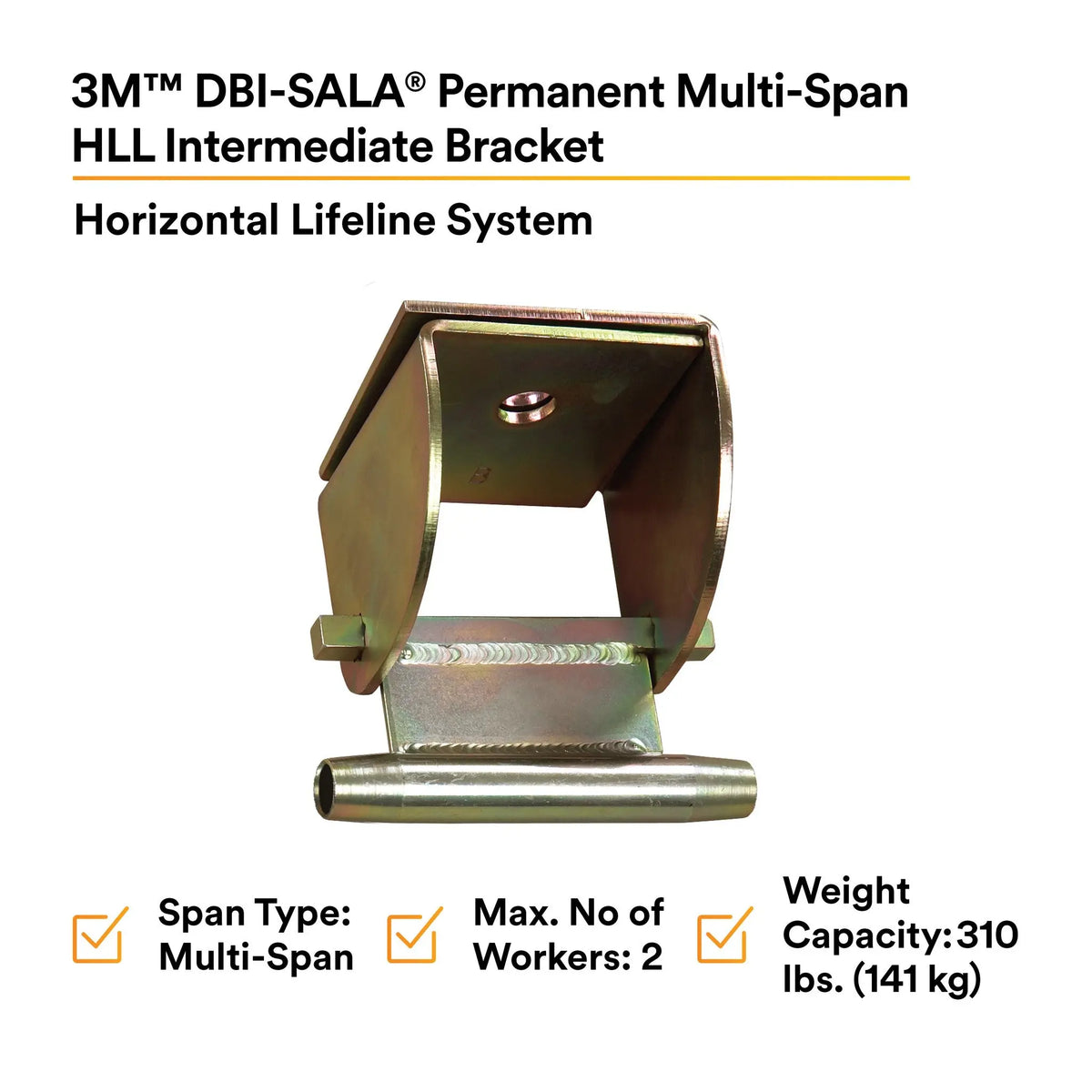 3M DBI-SALA Sayfline Permanent Multi-Span HLL Intermediate Bracket 7608001 1 EA, 4th image