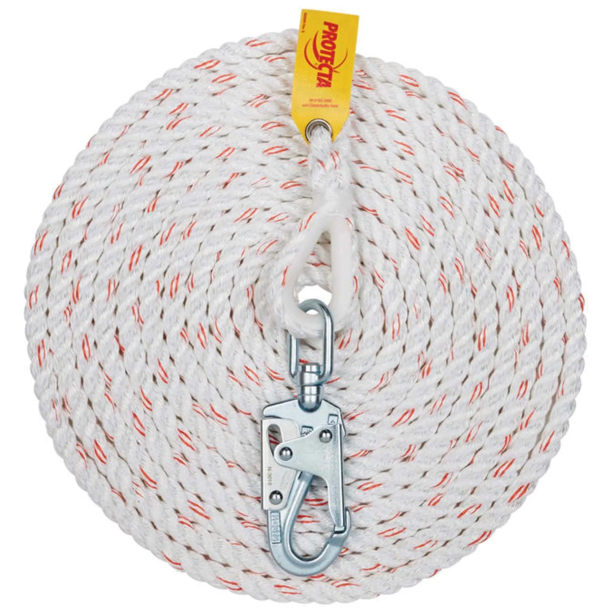 3M Protecta Rope Lifeline with Snap Hook AC215A, 5/8 in Nylon, White, 50 ft, 1 Each