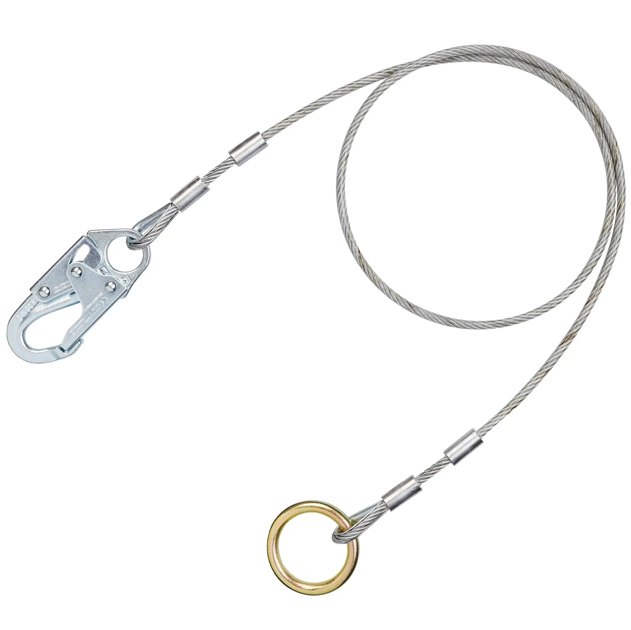 3M Protecta AJ408AG8 Vinyl Coated Cable O-ring Extension Anchor, Galvanized Steel, 8 feet, 1 Each