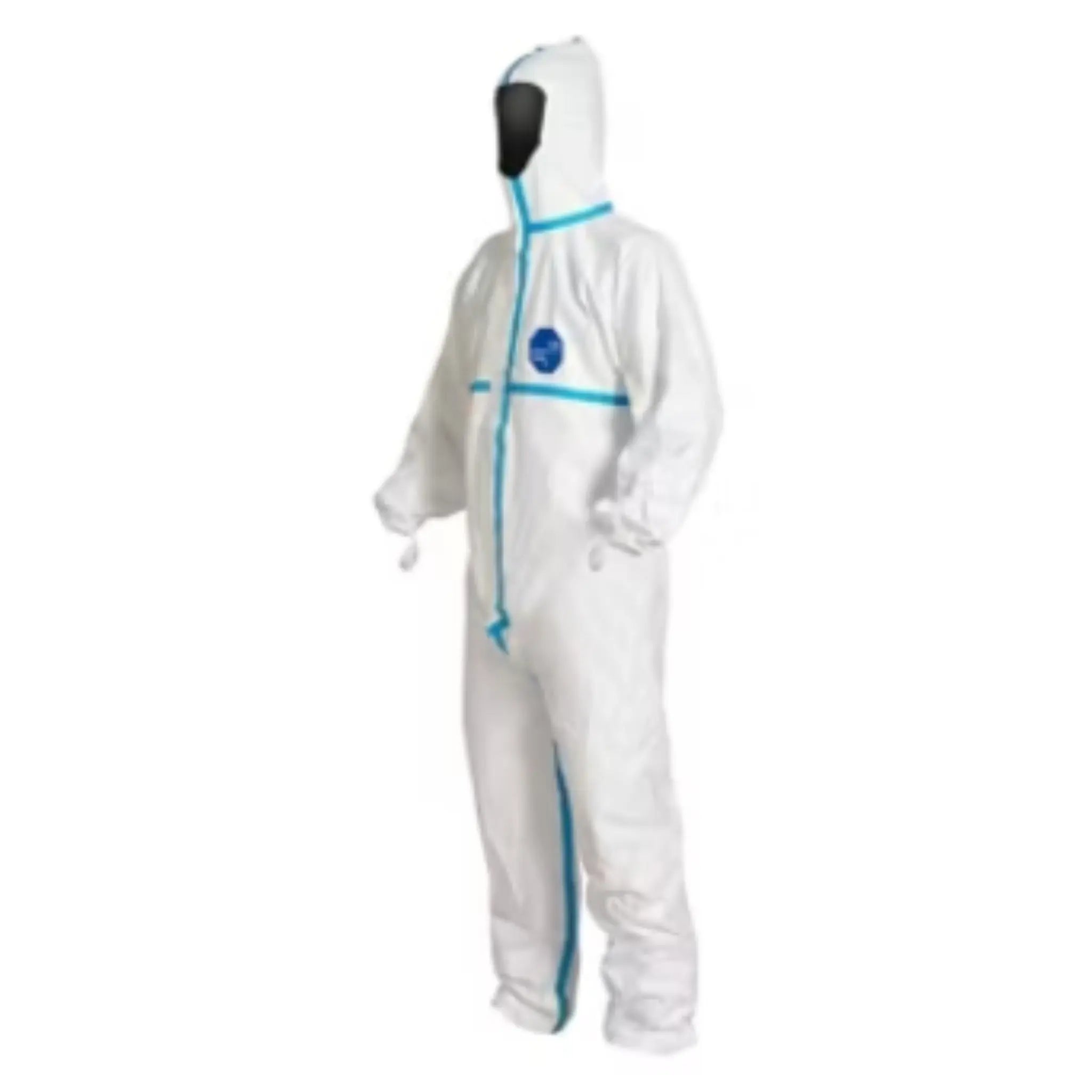 DuPont Tyvek 600 TY198TWH Hooded Coverall With Serged and Over-Taped Seams, White, Case of 25 