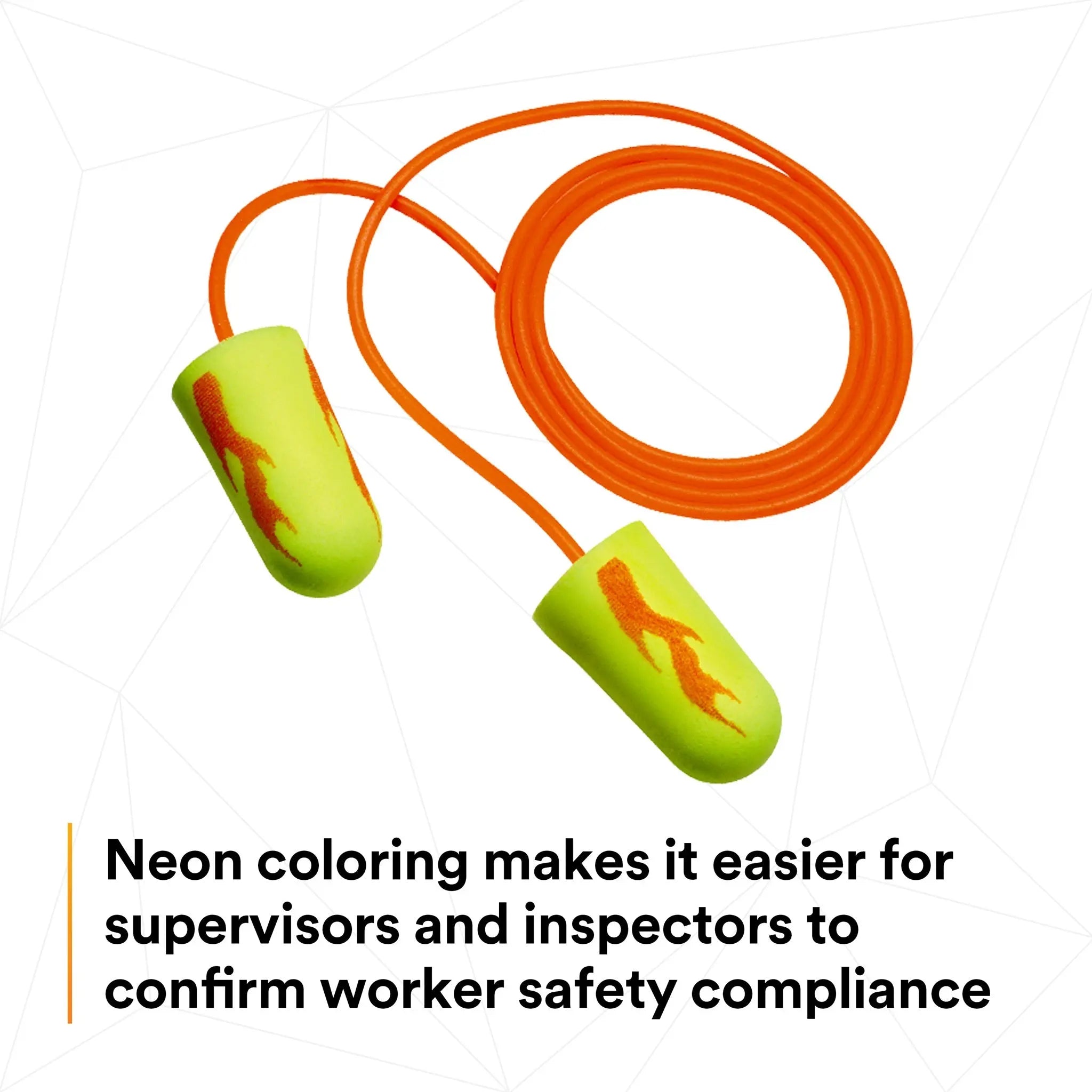 3M E-A-Rsoft 311-1252 Yellow Neons Blasts Corded Earplugs