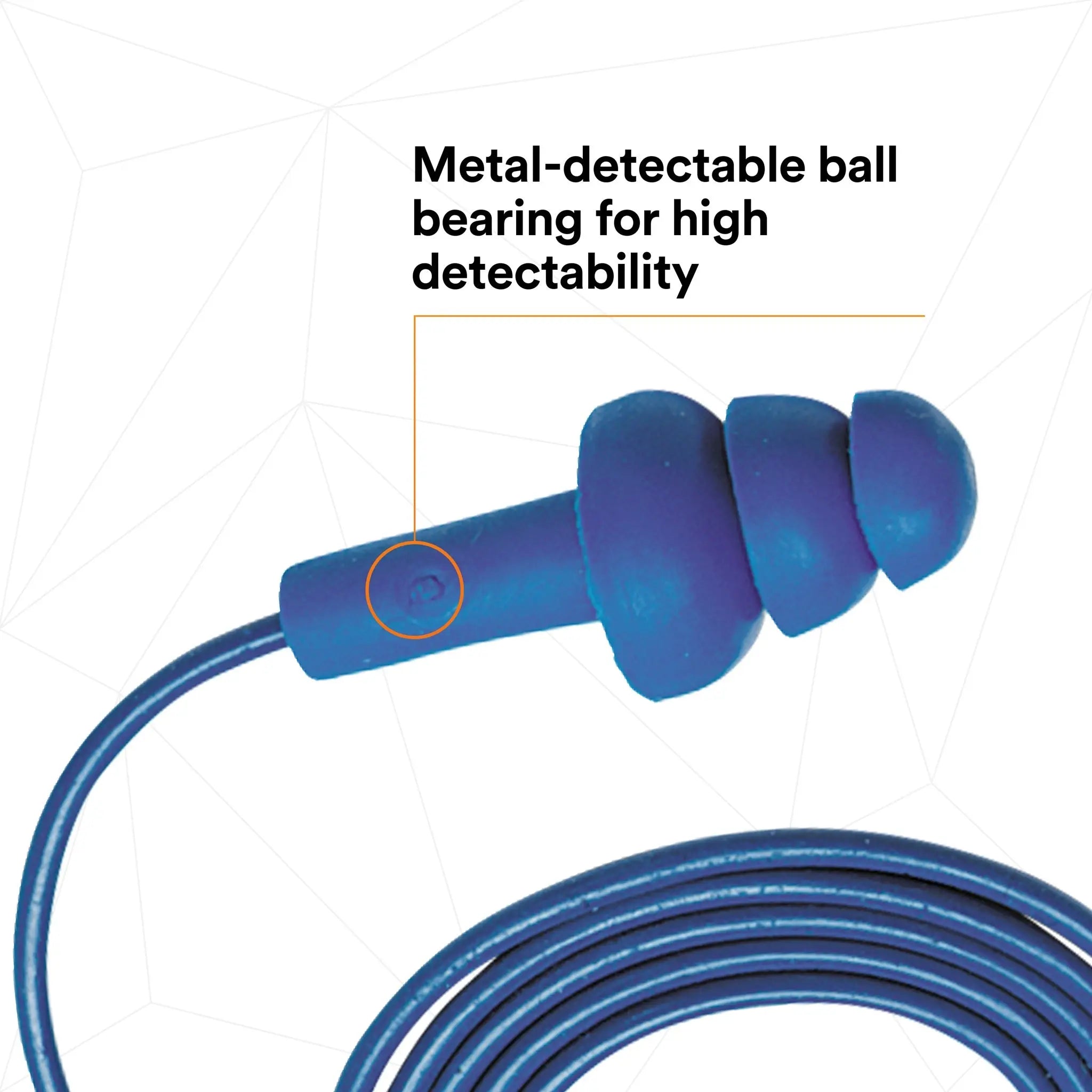 3M E-A-R 340-4007 UltraFit Earplugs, Metal Detectable, Corded