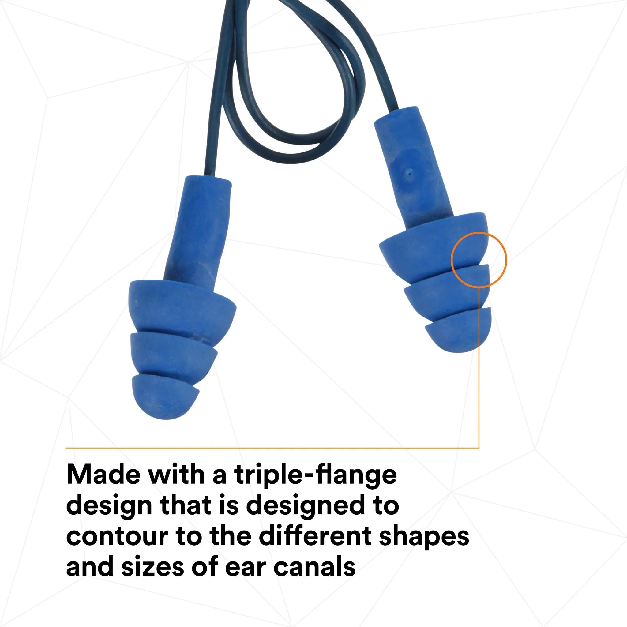 3M E-A-R 340-4007 UltraFit Earplugs, Metal Detectable, Corded, triple flange design
