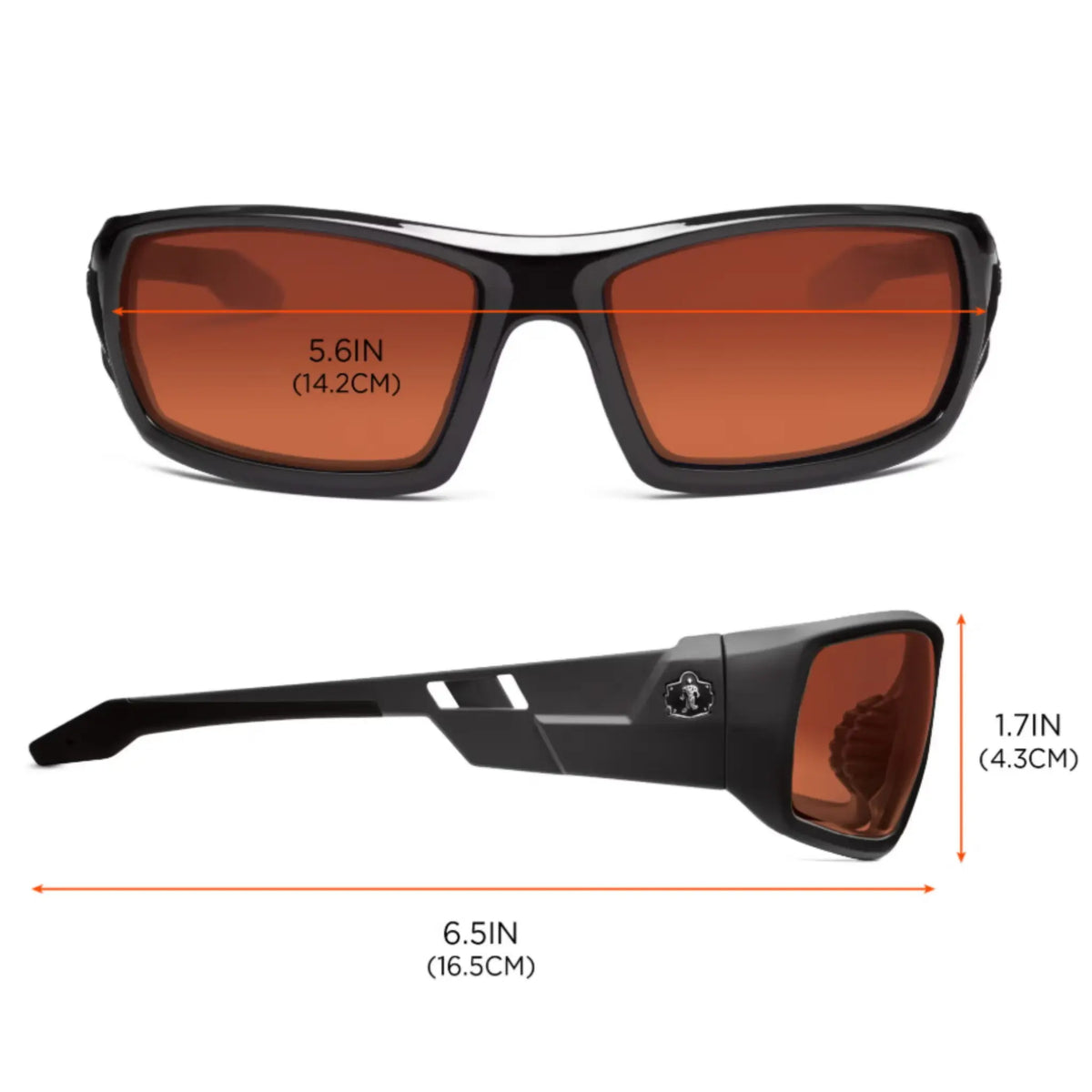 Skullerz ODIN-PZ Polarized Safety Glasses, Front View