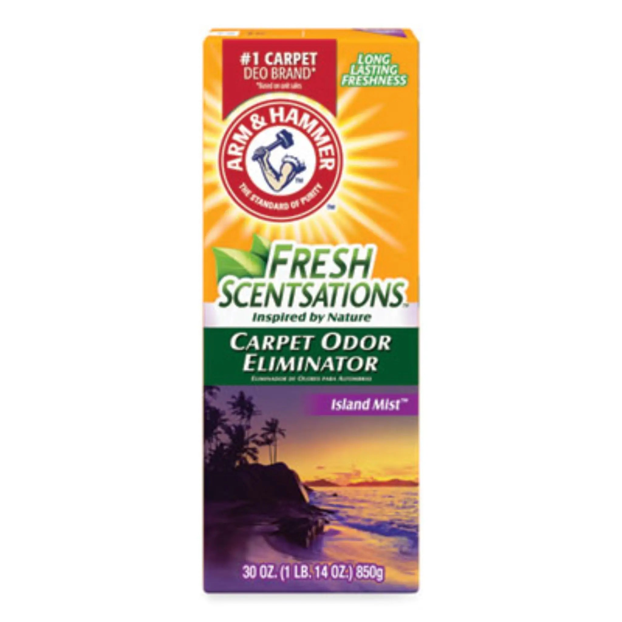 Church & Dwight Co, Inc CDC3320011535 Fresh Scentsations Carpet Odor Eliminator, Island Mist, 30 Oz Box, Carton of 6 