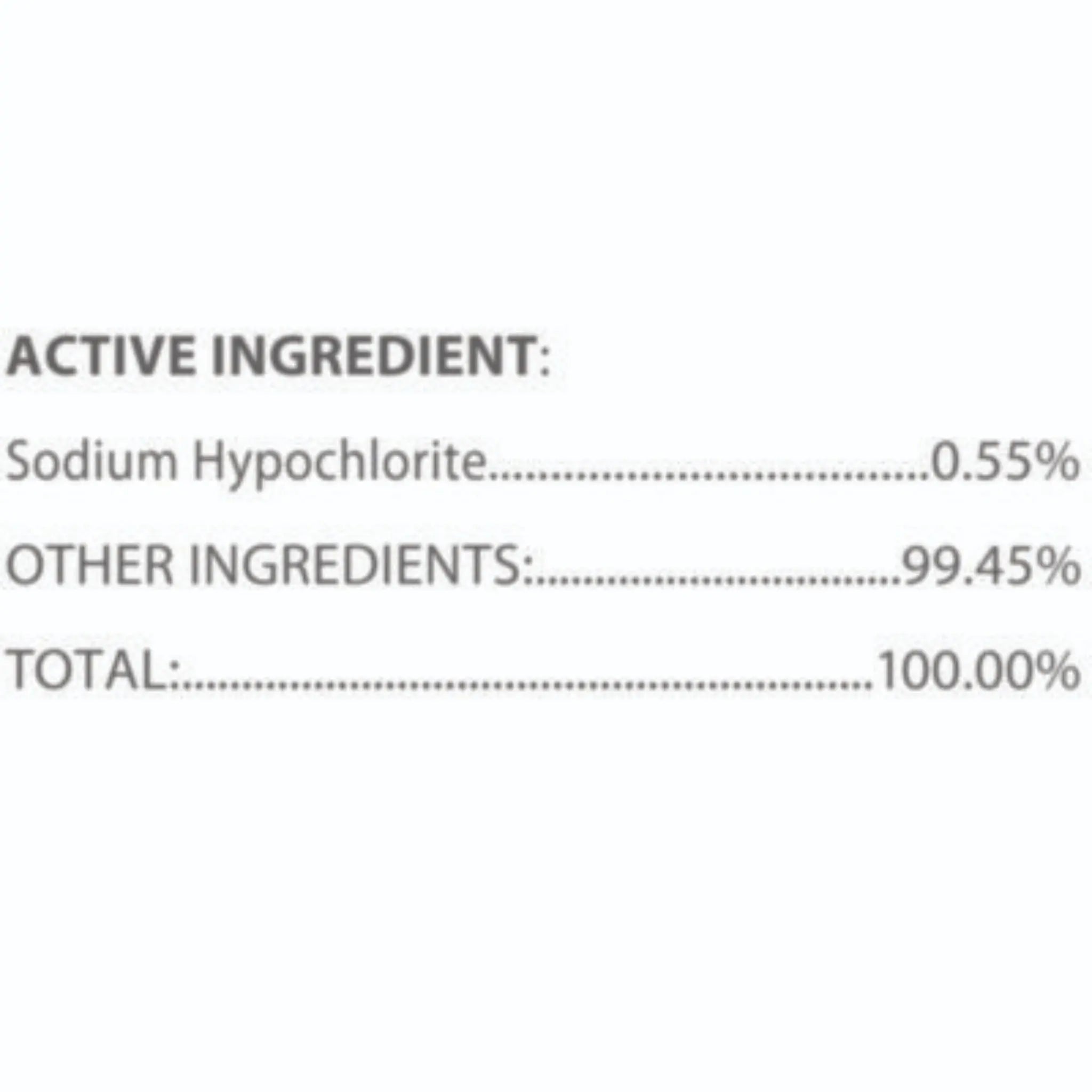 CLOROX SALES CO. CLO30358CT Bleach Germicidal Wipes, Ingredient