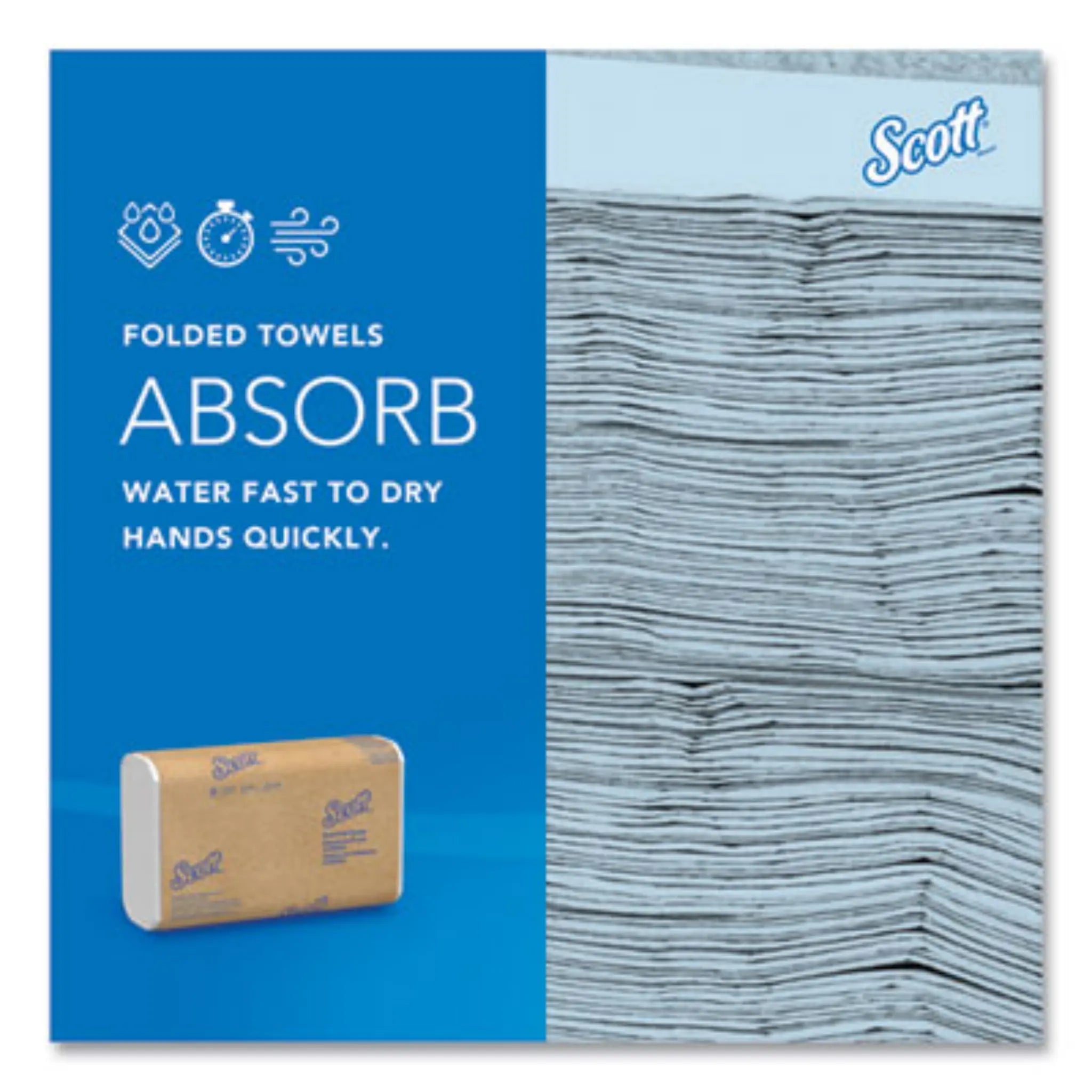 KIMBERLY-CLARK Scott 01804 Essential Multi-Fold Towels, Absorb