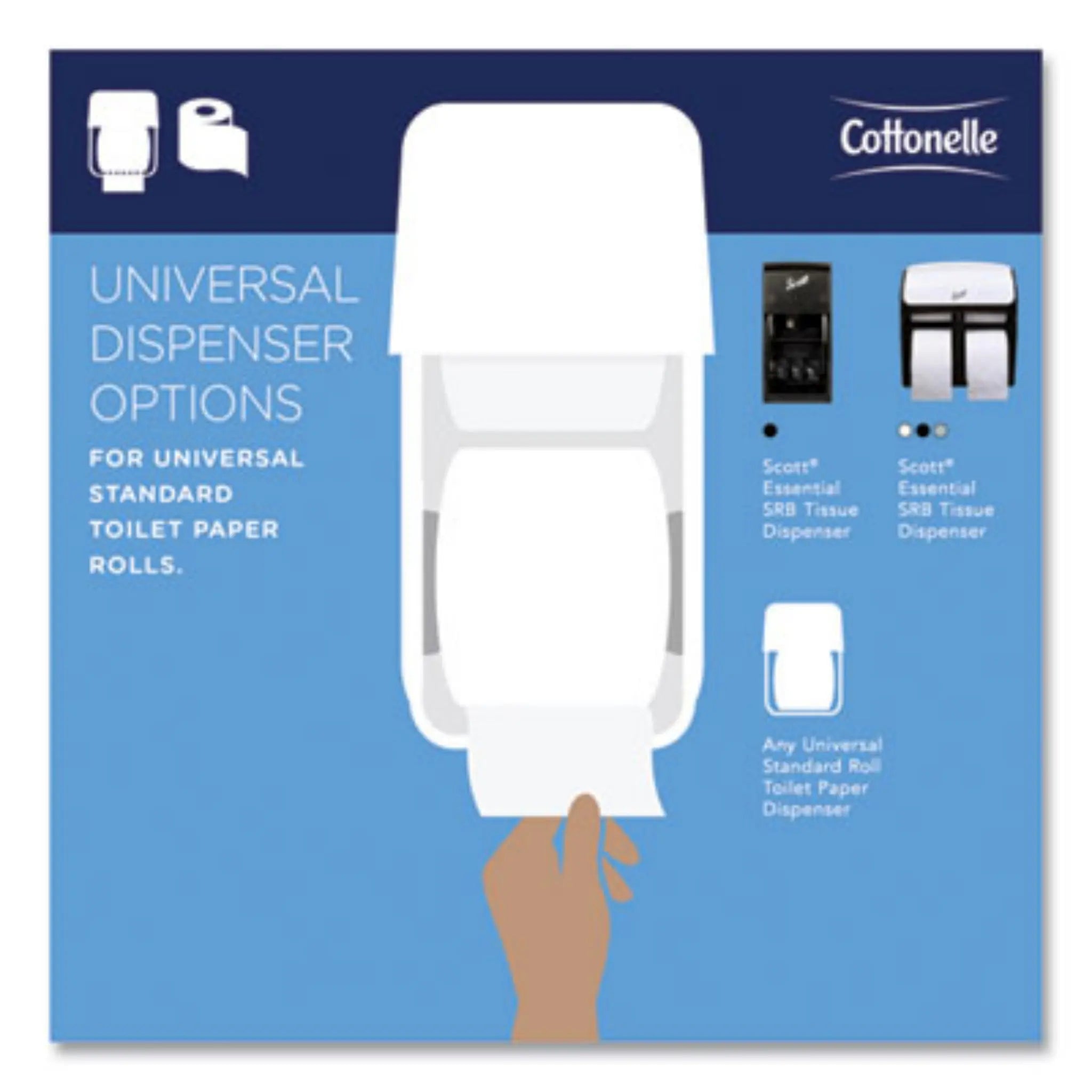 KIMBERLY-CLARK Cottonelle 17713 2-Ply Bathroom Tissue for Business, Universal Dispenser Option