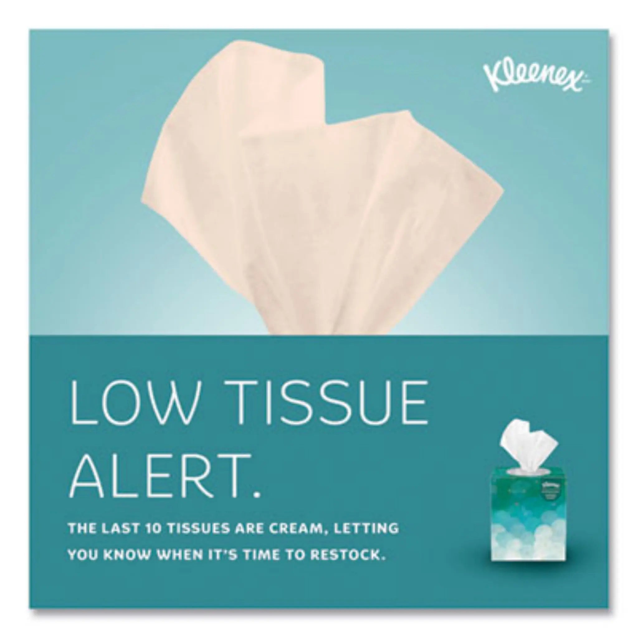 KIMBERLY-CLARK Kleenex 21270CT Boutique White Facial Tissue for Business, Low Tissue Alert
