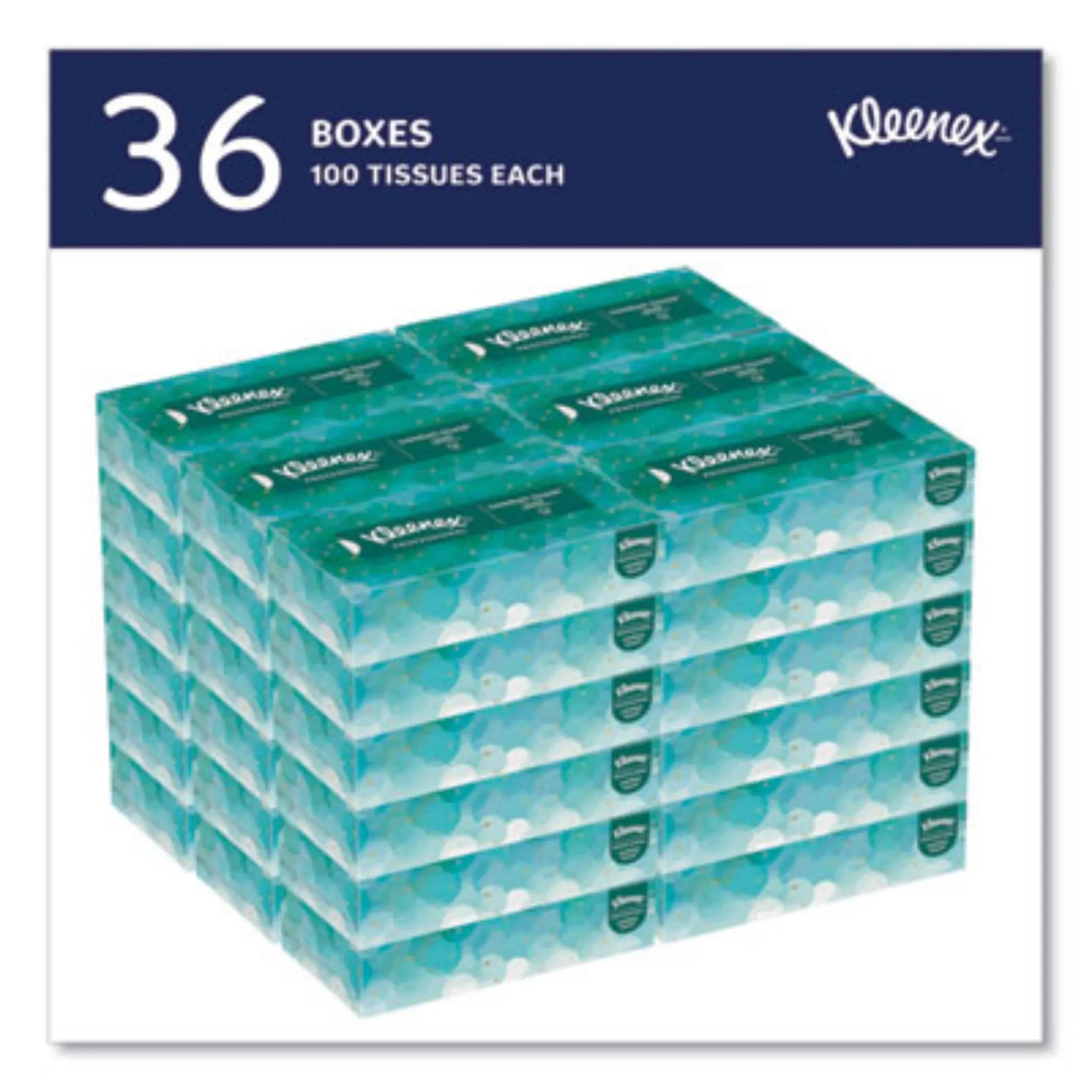 KIMBERLY-CLARK Kleenex 21400 White Facial Tissue for Business, 36 Boxes
