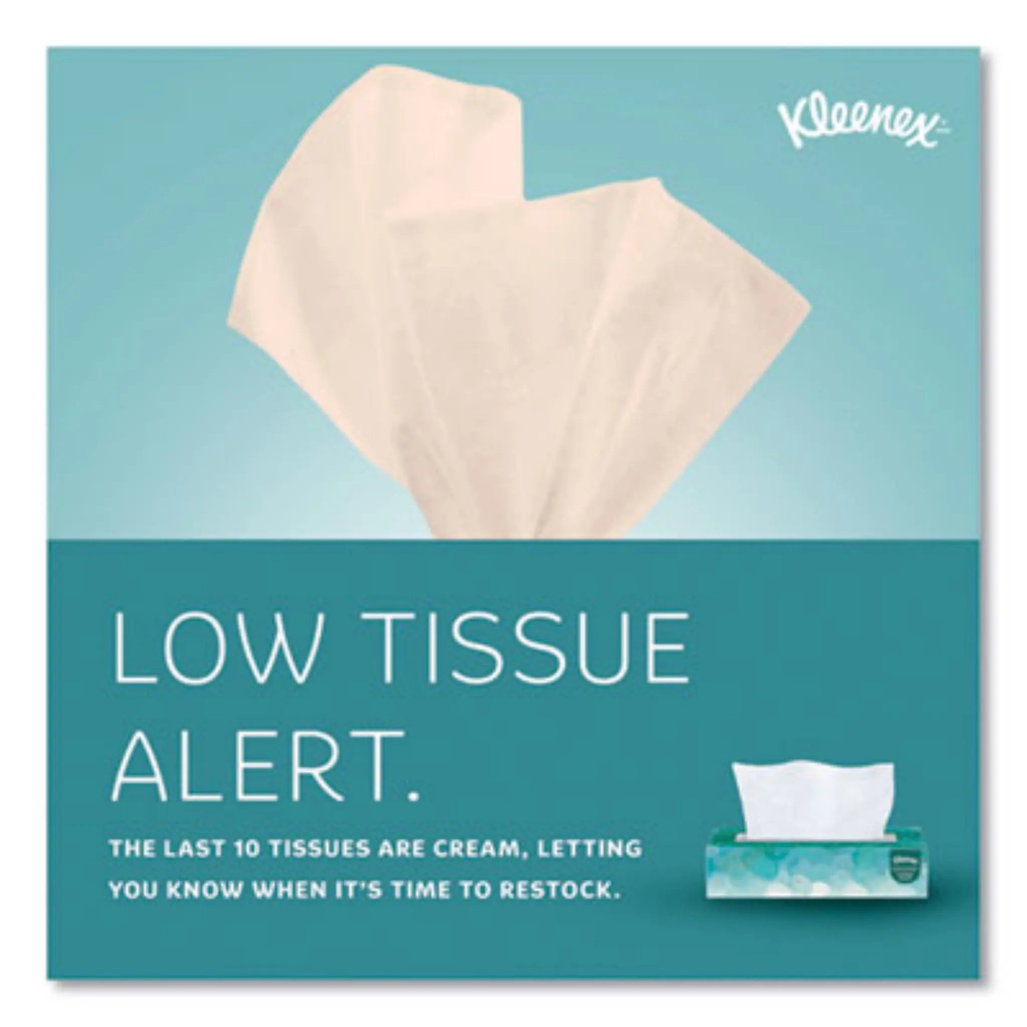 KIMBERLY-CLARK Kleenex 21400 White Facial Tissue for Business, Low Tissue Alert