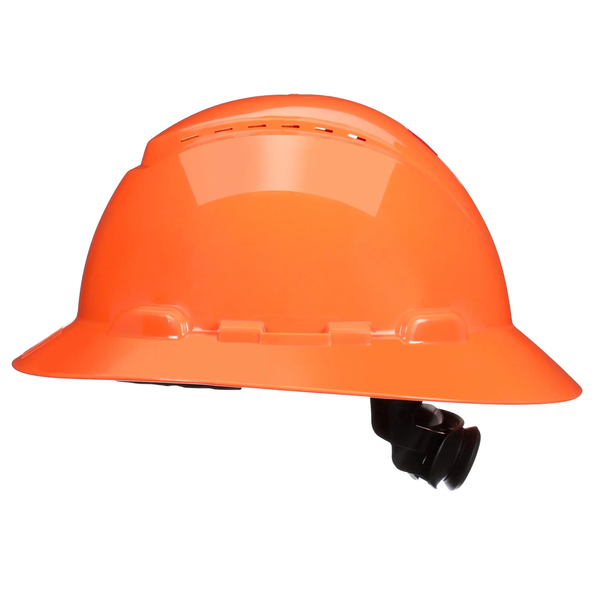 3M SecureFit Full Brim Hard Hat H-806SFV-UV, Orange Vented, 4-Point Pressure Diffusion Ratchet Suspension with UVicator, 20ea/CS 