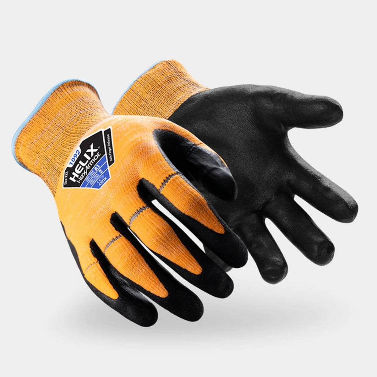 HexArmor Helix A1 1092-XXXL (12) 15G Nylon/ Elastane knit Foam Nitrile Palm Dip, Orange, 3X-Large - 12, 1 Pair, Main Image