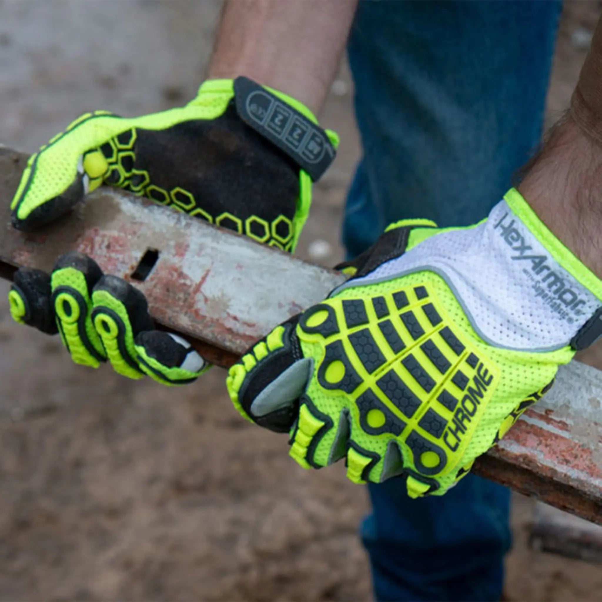 HexArmor Chrome Oasis 4035IMP Impact Gloves, Hi Vis Yellow, Applications