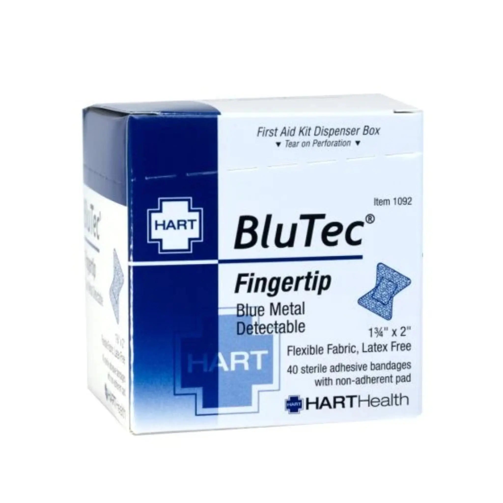 Hart Health BLUTEC 1092 Fingertip Bandages, 1.75" X 2", Box of 40, Main Image_02