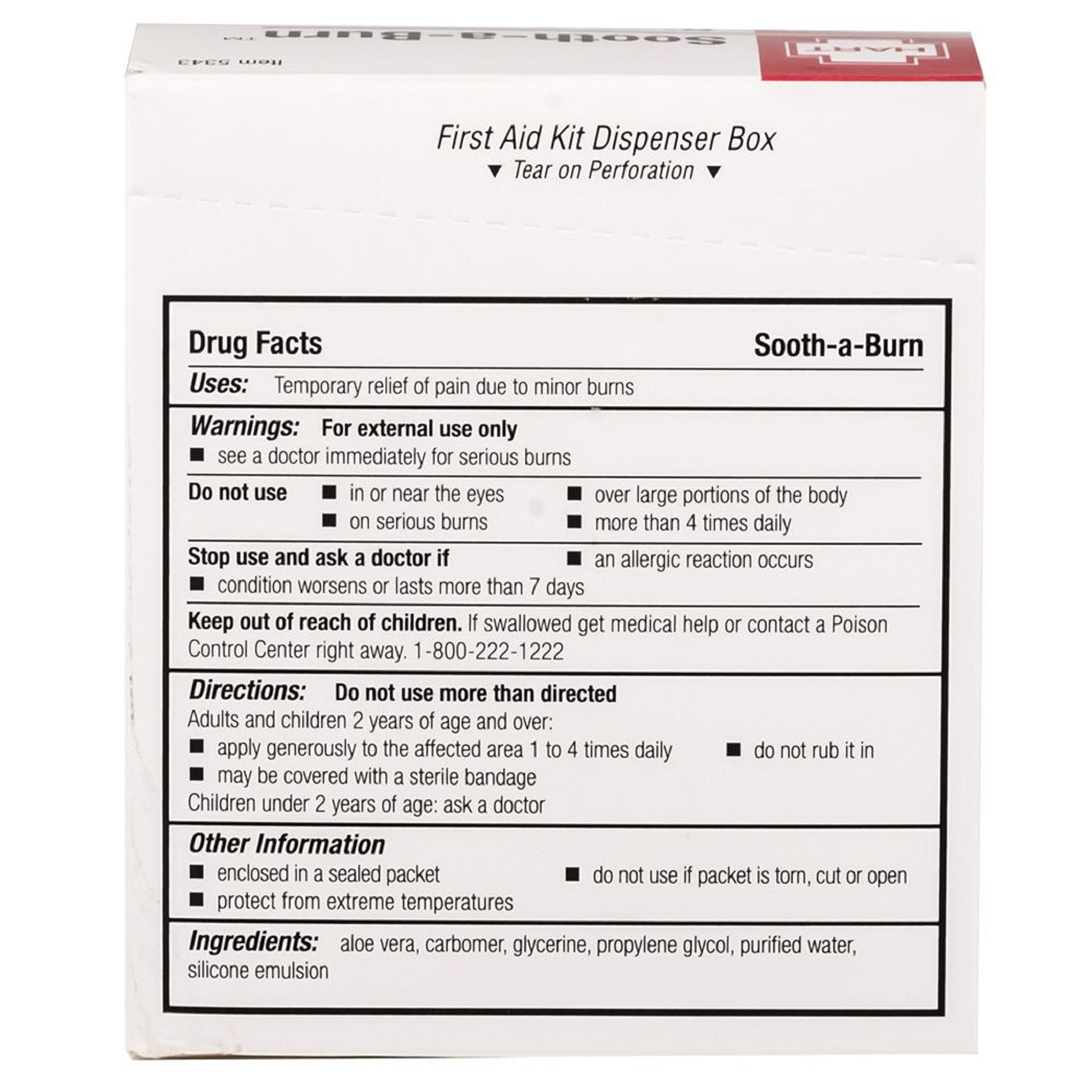 Hart Health 5343 Sooth A Burn, 3.5 grams, Box of 25