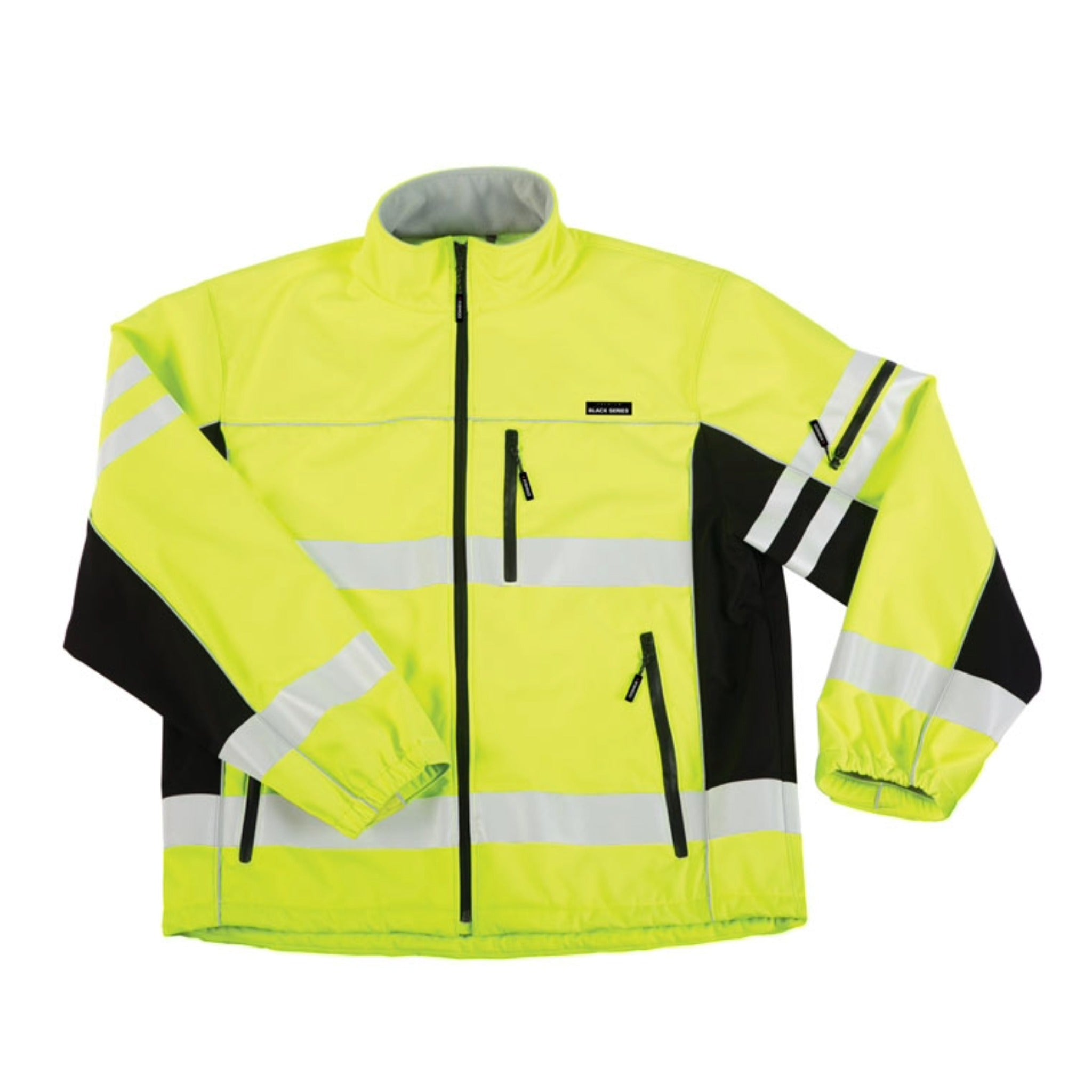 Kishigo JS137 Premium Black Series Soft Shell Jacket, Type R, Class 3, Lime, 1 Each
