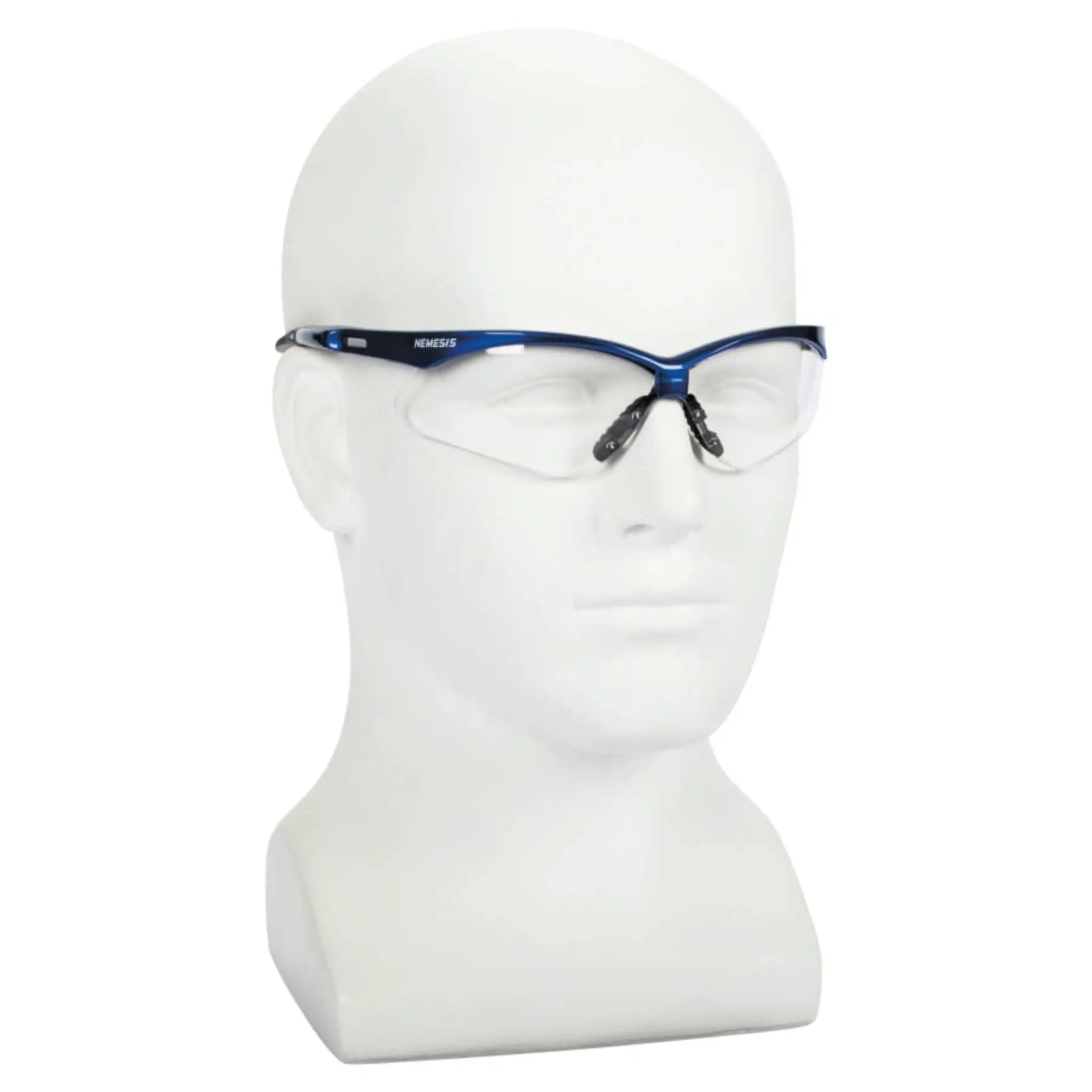 KIMBERLY-CLARK Kleenguard V30 47384 Nemesis Safety Glasses, Clear Anti-Fog Lenses With Metallic Blue Frame, Case of 12 