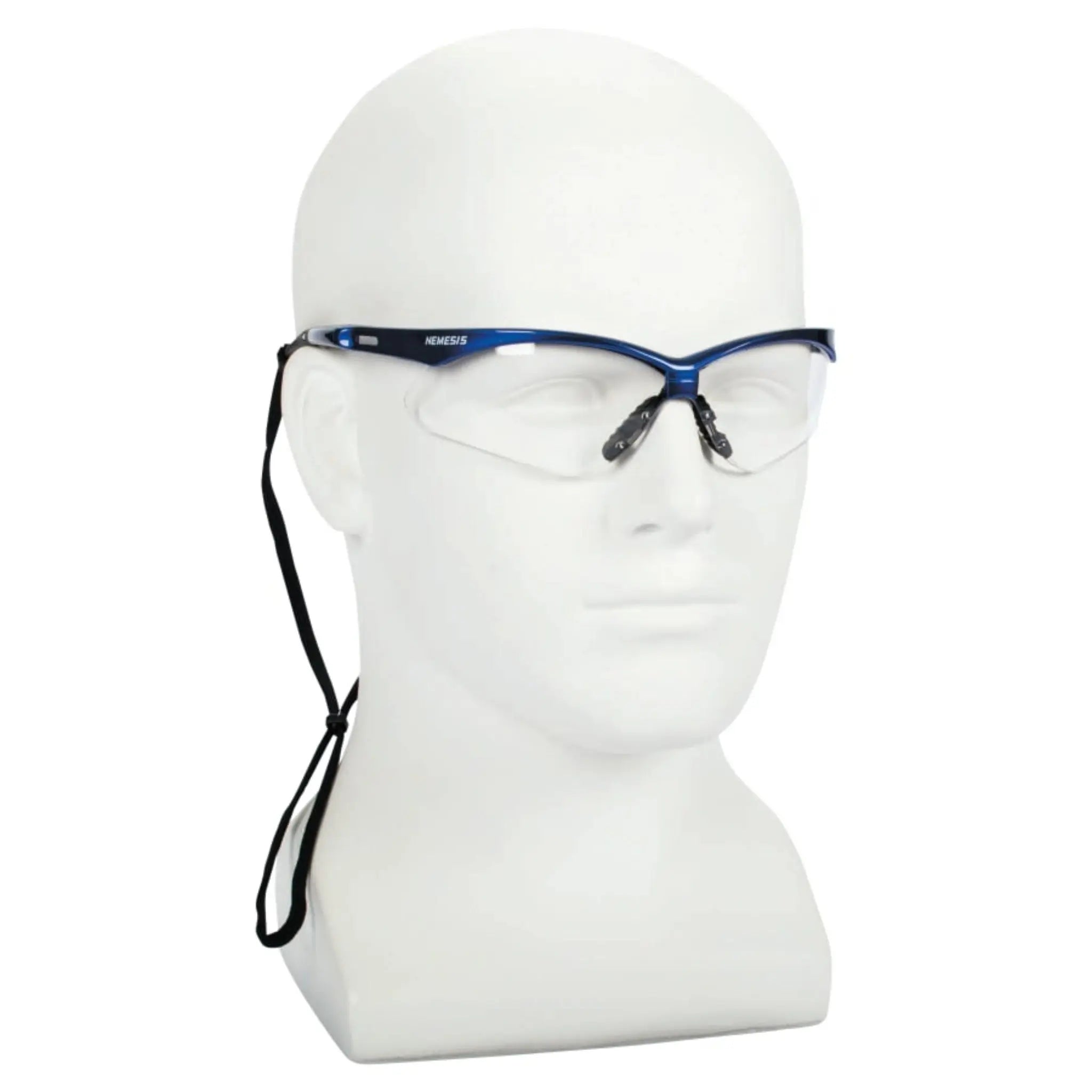 KIMBERLY-CLARK Kleenguard V30 47384 Nemesis Safety Glasses, Clear Anti-Fog Lenses With Metallic Blue Frame, Case of 12 