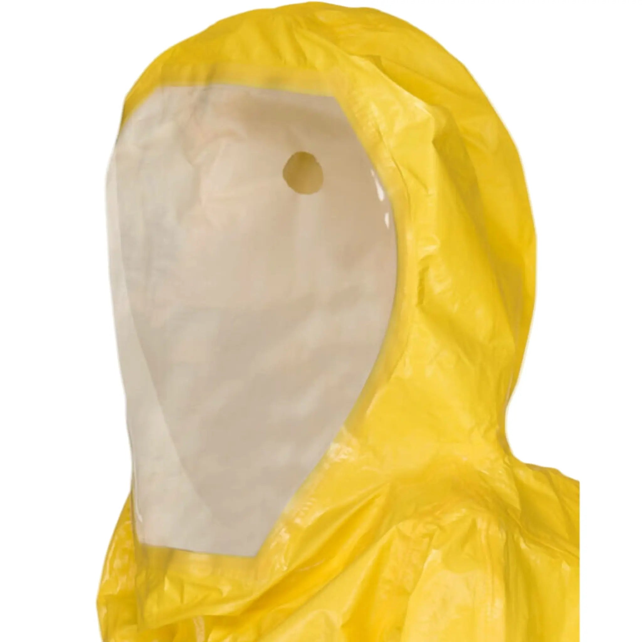 Lakeland ChemMax 4 C4T450Y Encapsulated Suit with 2 Exhaust Ports, Yellow, Faceshield Closeup