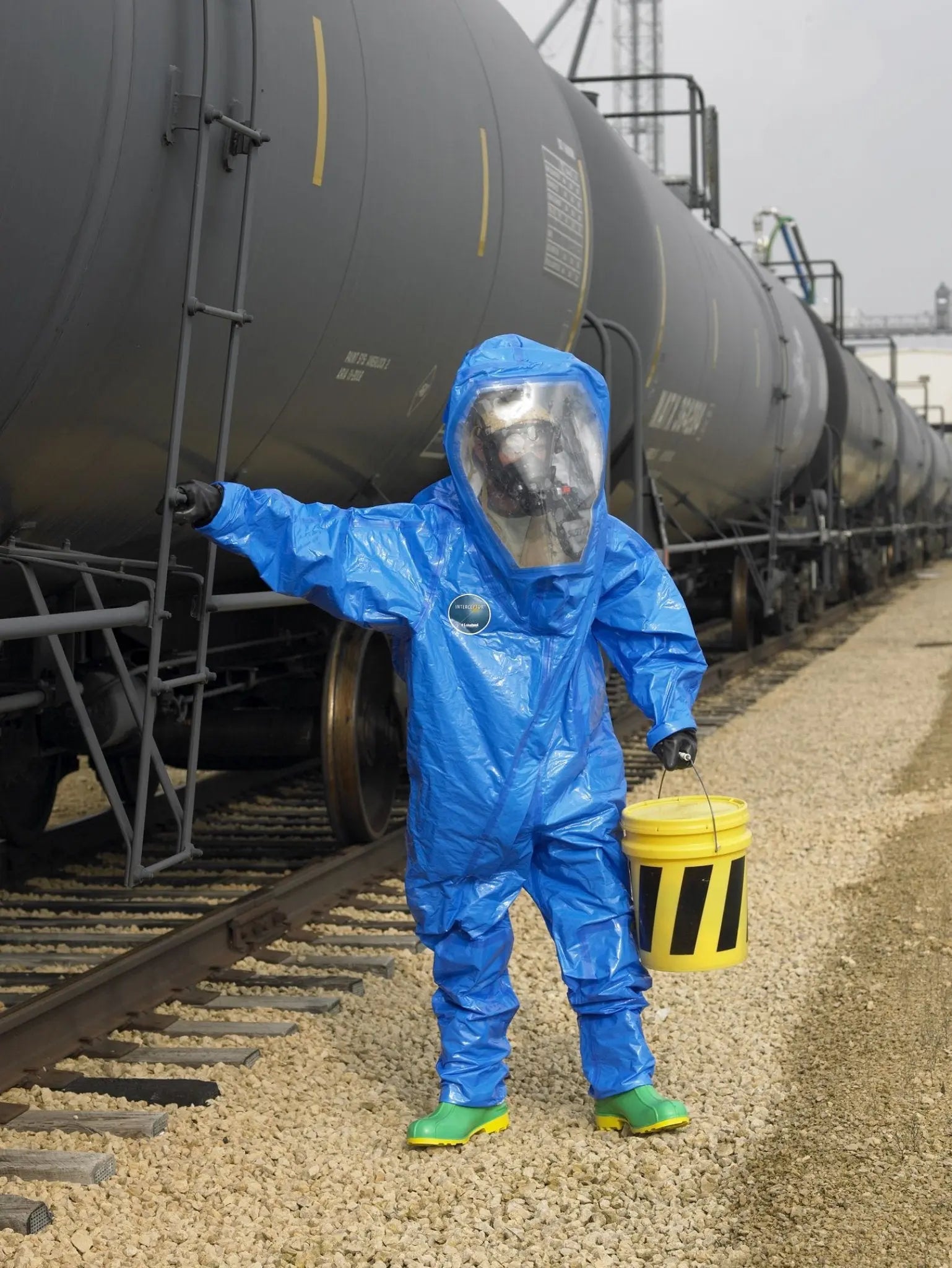 Lakeland Interceptor Plus INT640B Level A Suit, Front Entry, Blue