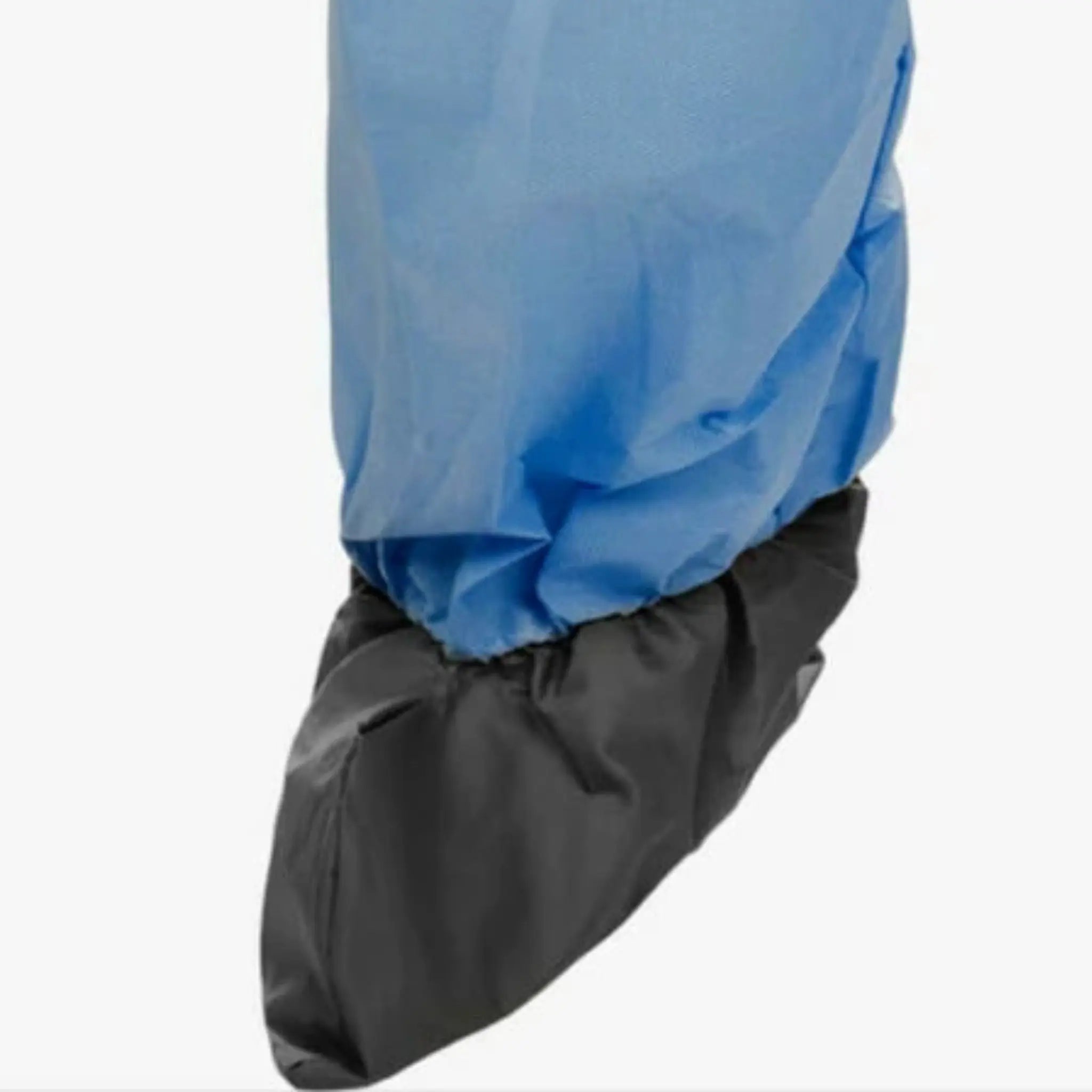 Lakeland SafeGard SSG414B Blue Coveralls with Attached Hood, Boot Close Up