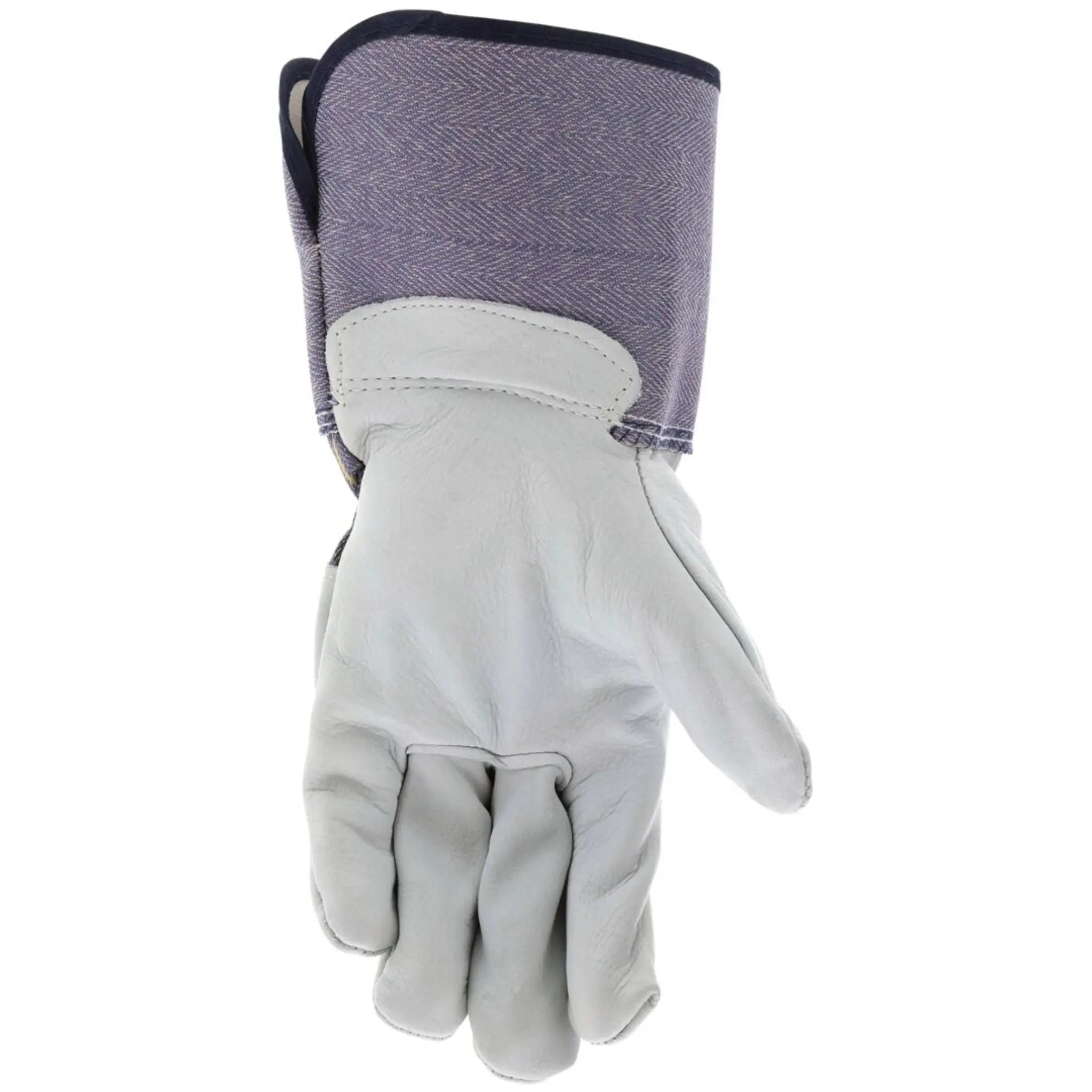 MCR Safety 1936 Premium A Grade Grain Leather Palm Work Gloves with 4.5 Inch Rubberized Safety Cuff, Beige, 1 Dozen 