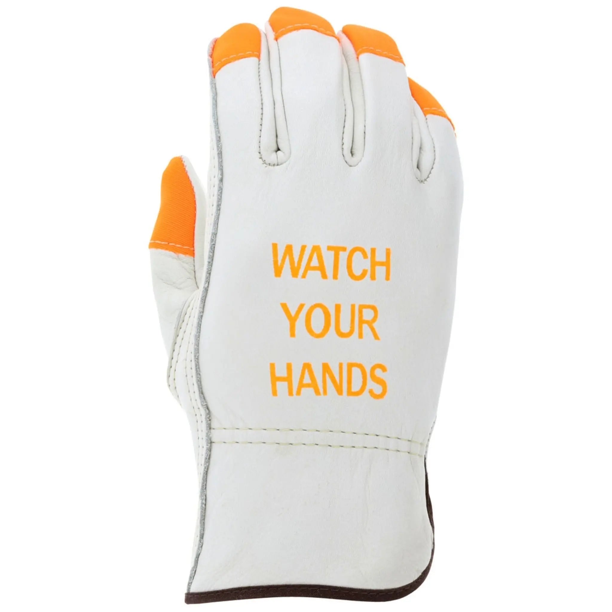 MCR Safety 3213HVI Leather Drivers Work Gloves, Dorsal View