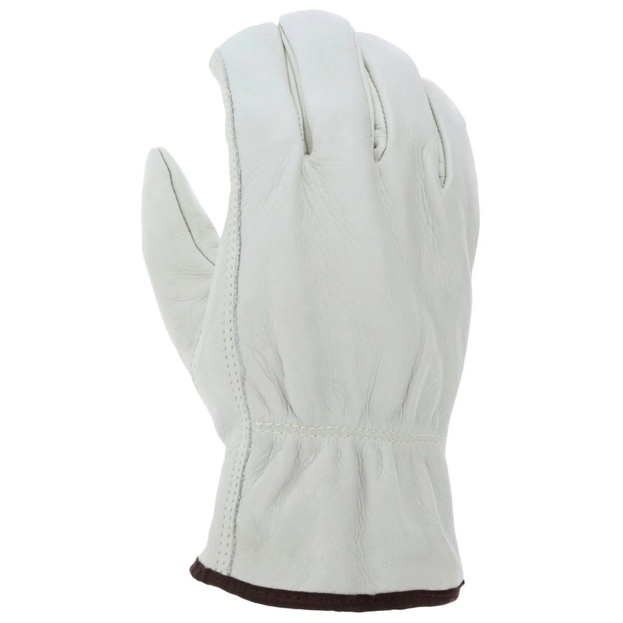 MCR Safety 32801 Leather Drivers Work Gloves, Dorsal View