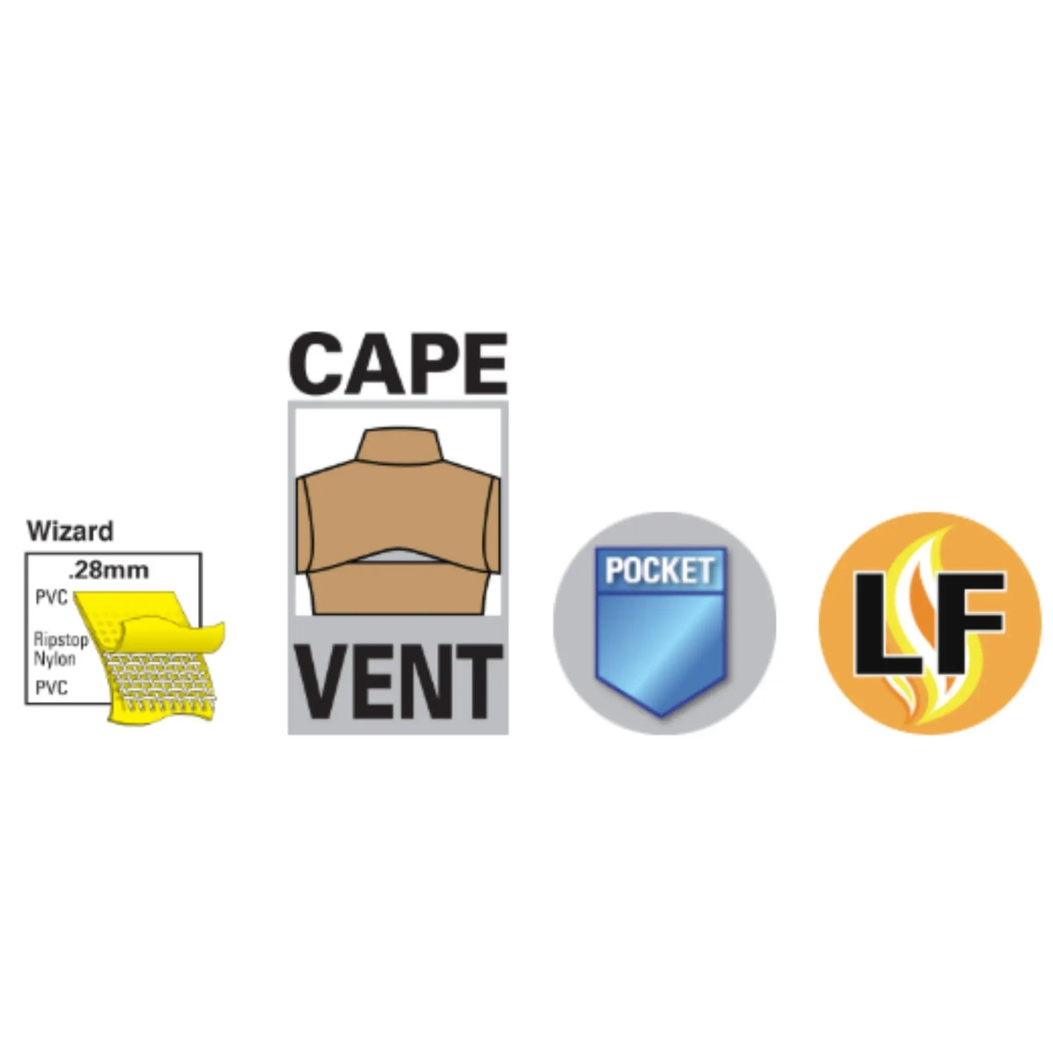 MCR Safety Wizard Series 360C Rain Coat, Specs