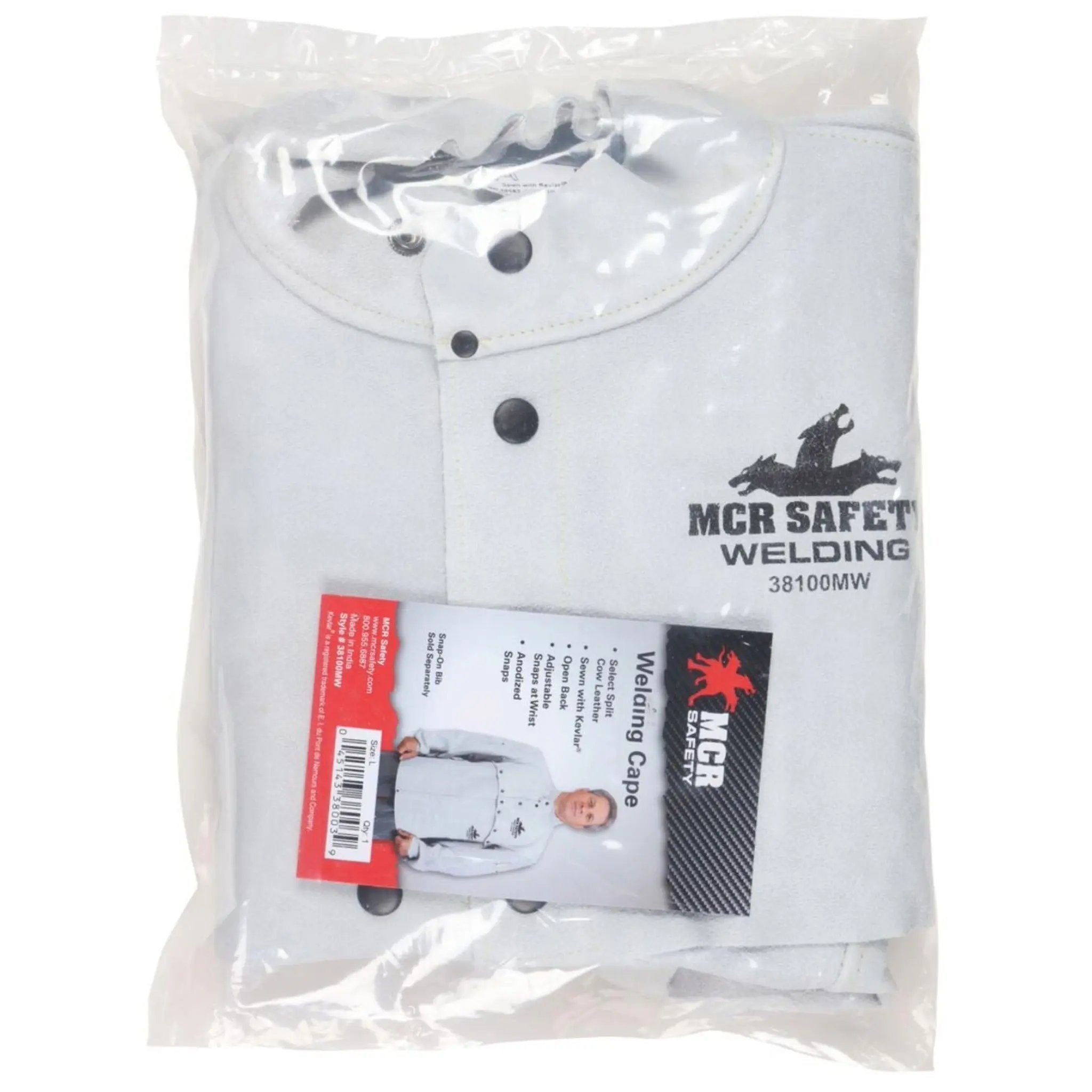 MCR Safety Welding 38100MW Leather Cape Sleeve, Packaging