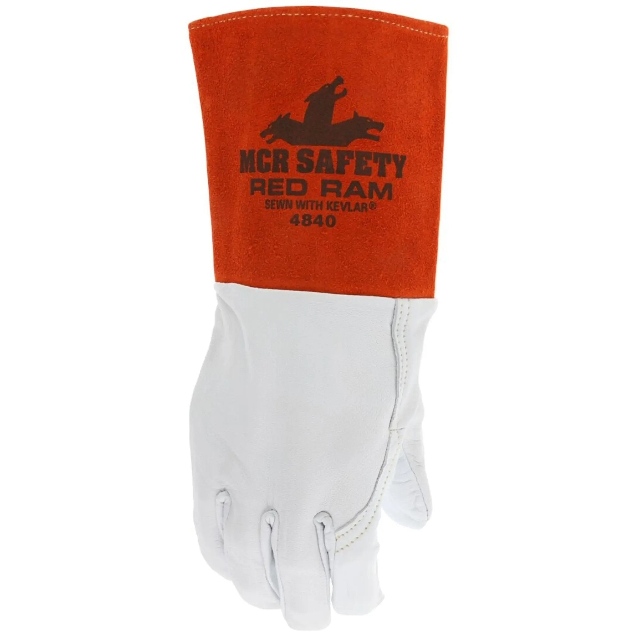 MCR Safety Red Ram 4840 Leather Welding Work Gloves, Dorsal View