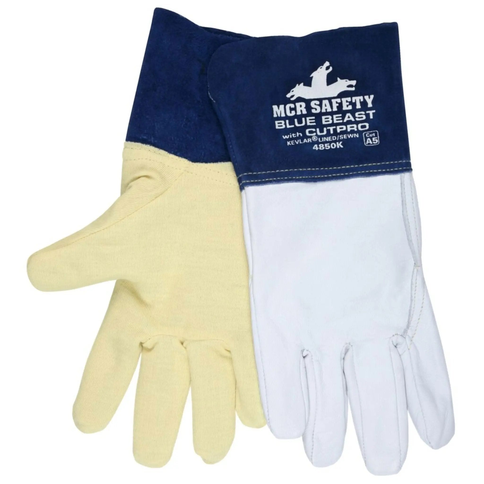 MCR Safety Blue Beast 4850K Welding Work Gloves, Inner Details