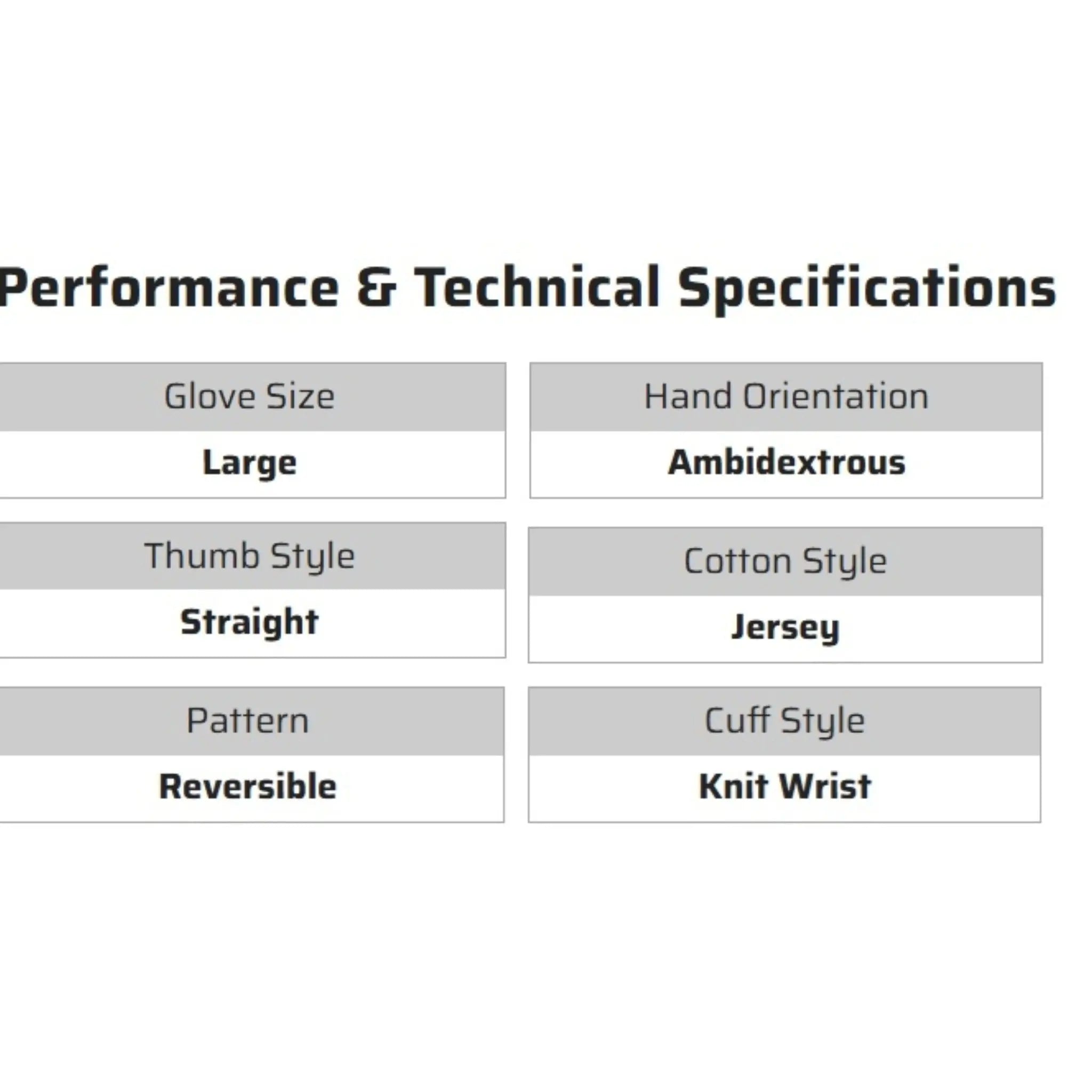 MCR Safety 8000I Work Gloves, Specs