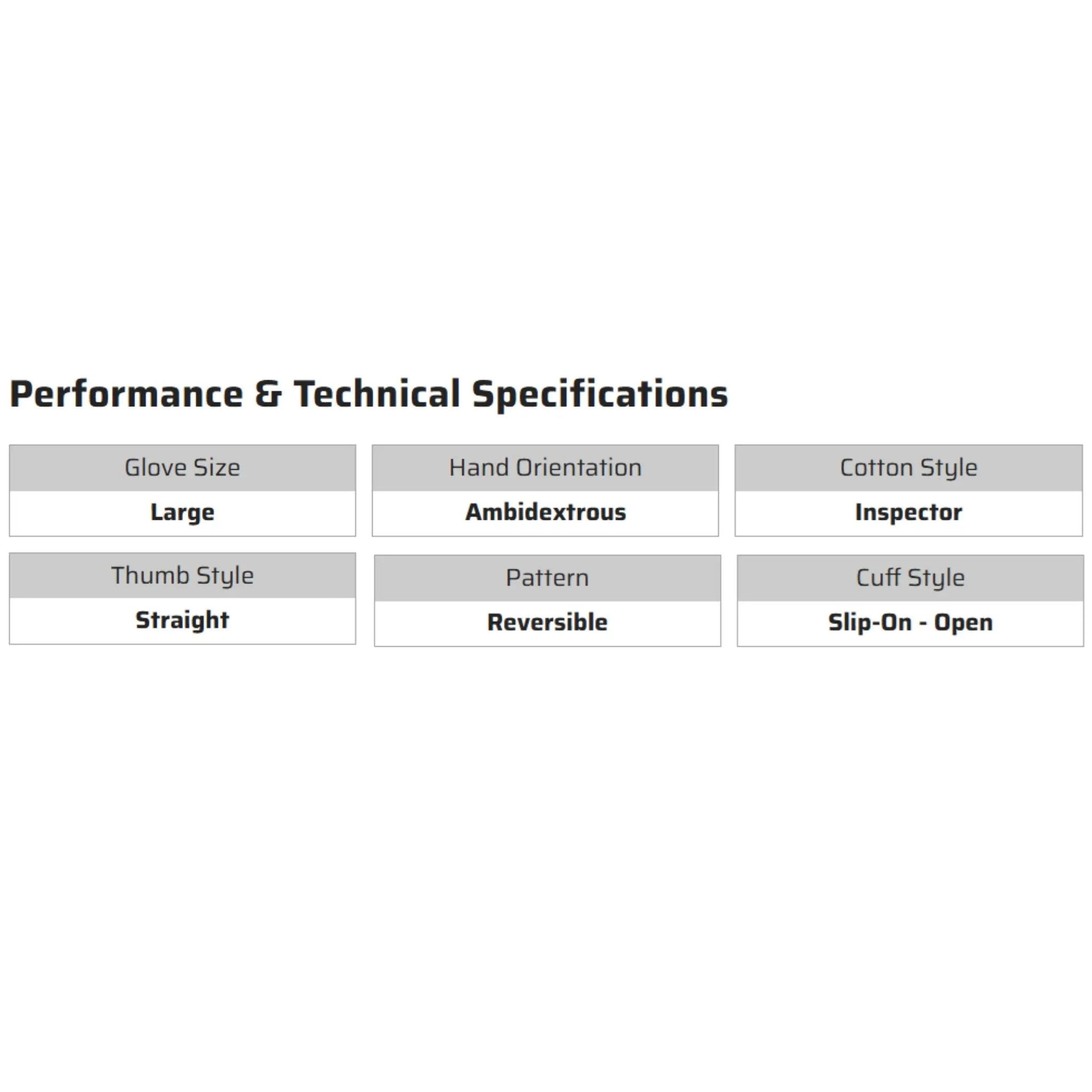 MCR Safety Safety 8600C Inspectors Gloves, Specs
