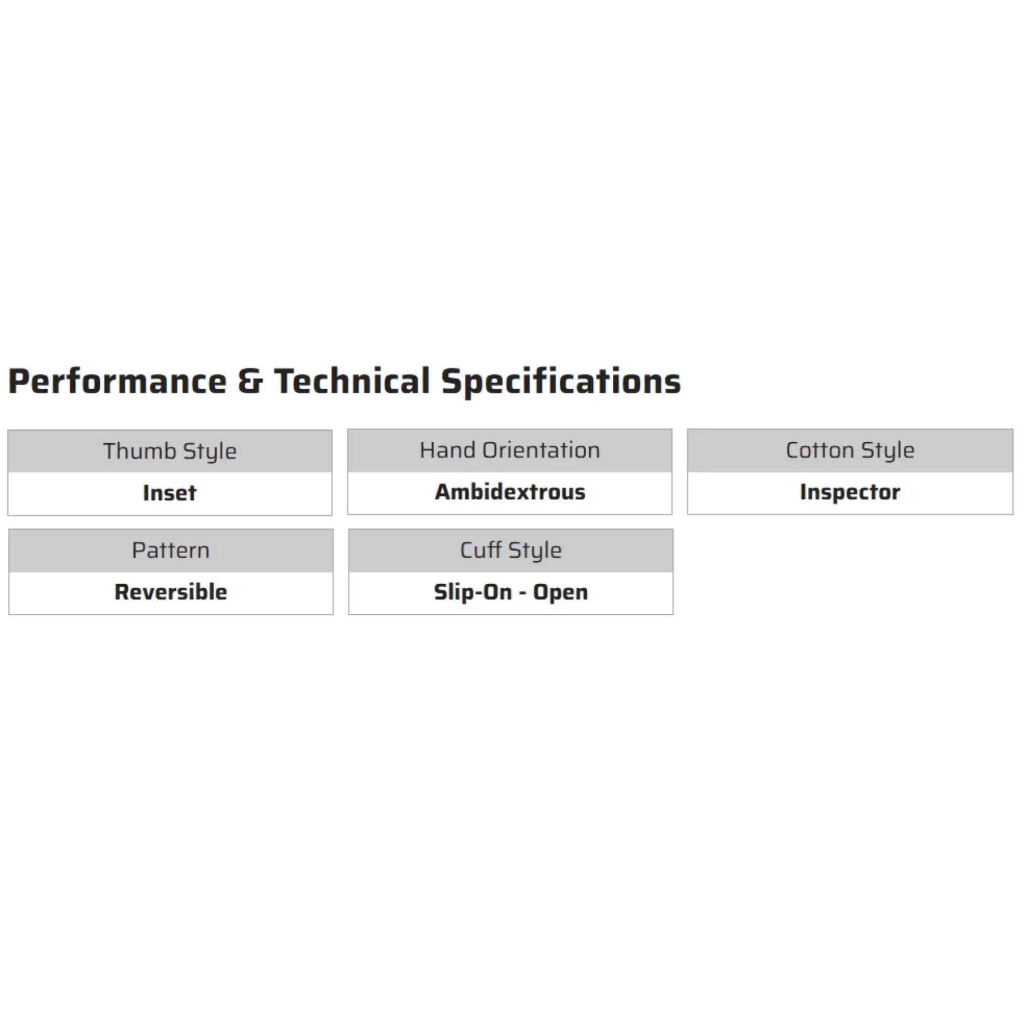 MCR Safety 8760 Inspectors Gloves, Specs
