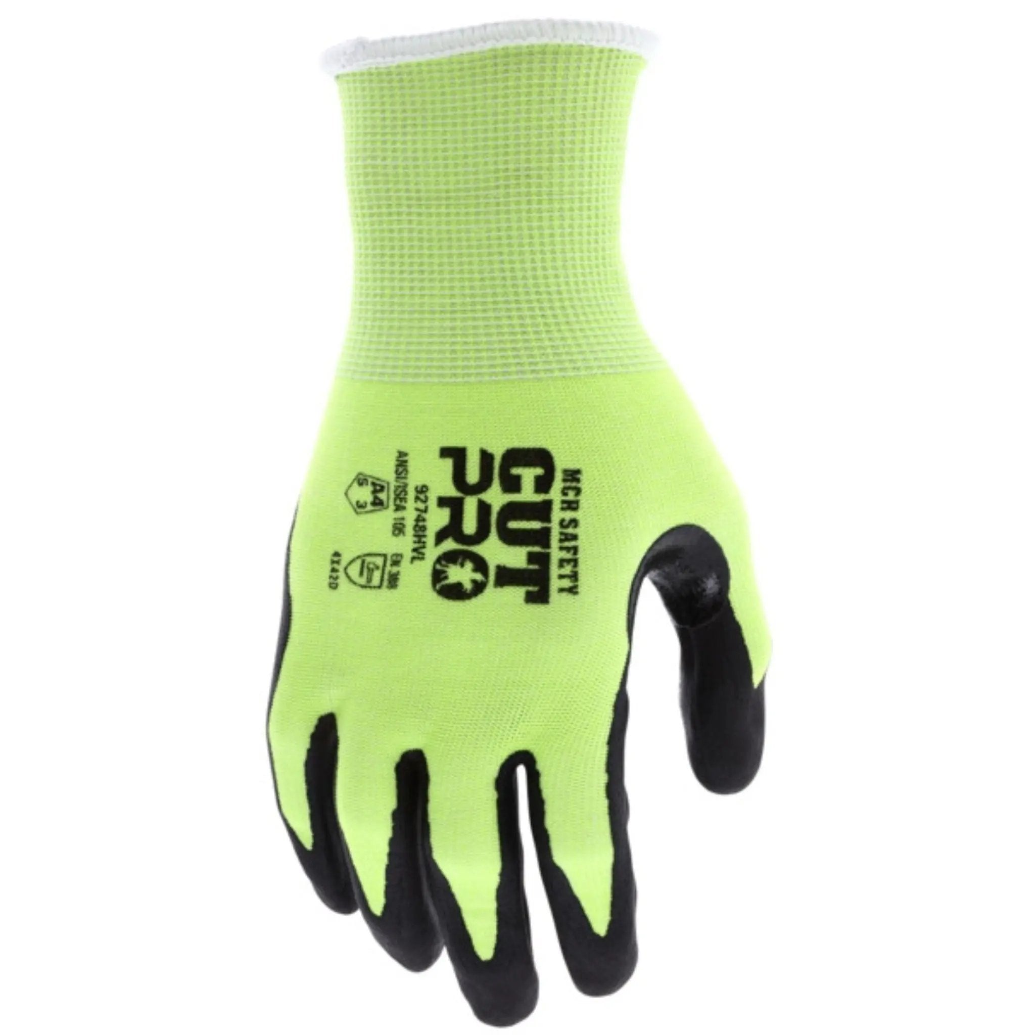 MCR Safety CutPro 92748HV Work Gloves, Dorsal View