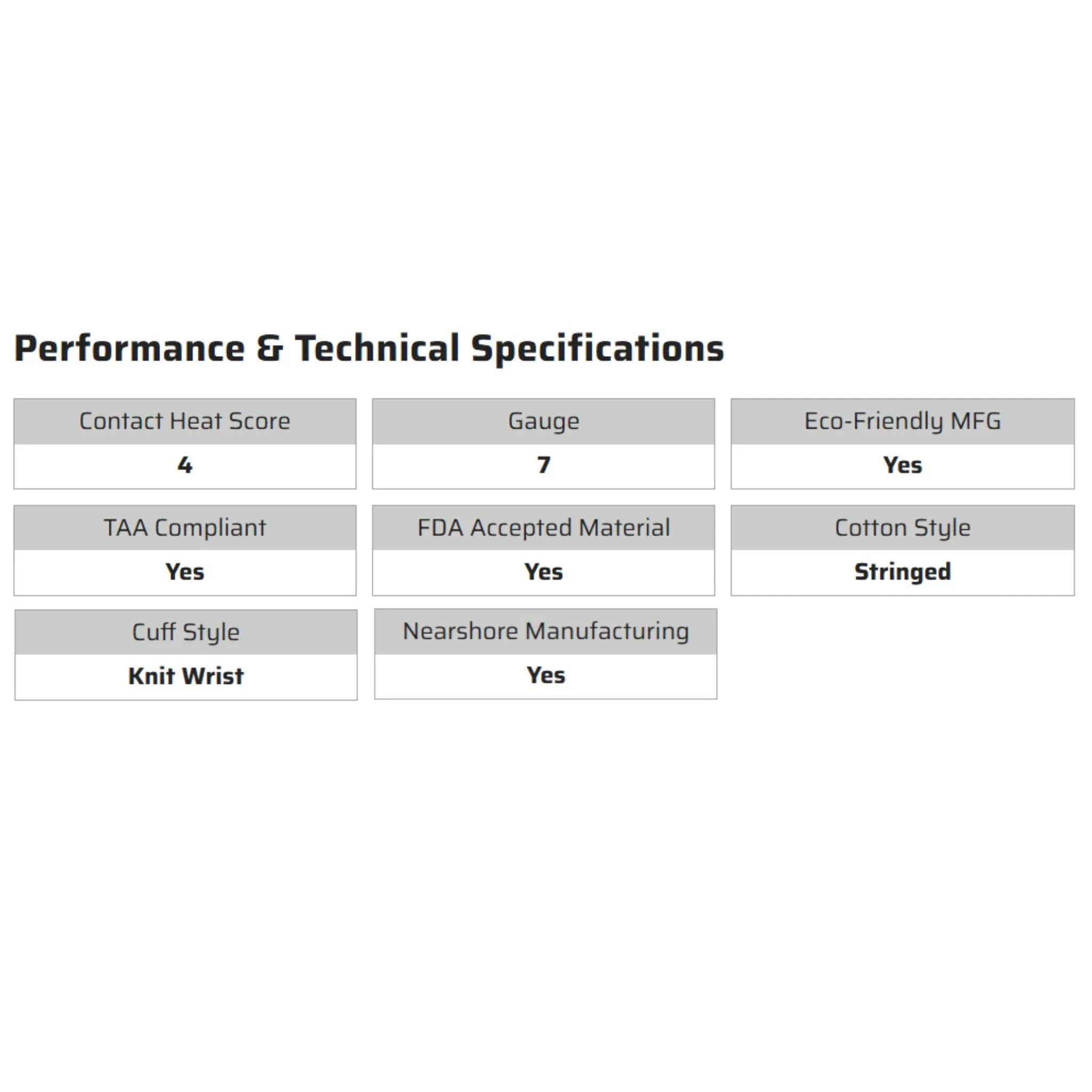 MCR Safety 9507MH Work Gloves, Specs
