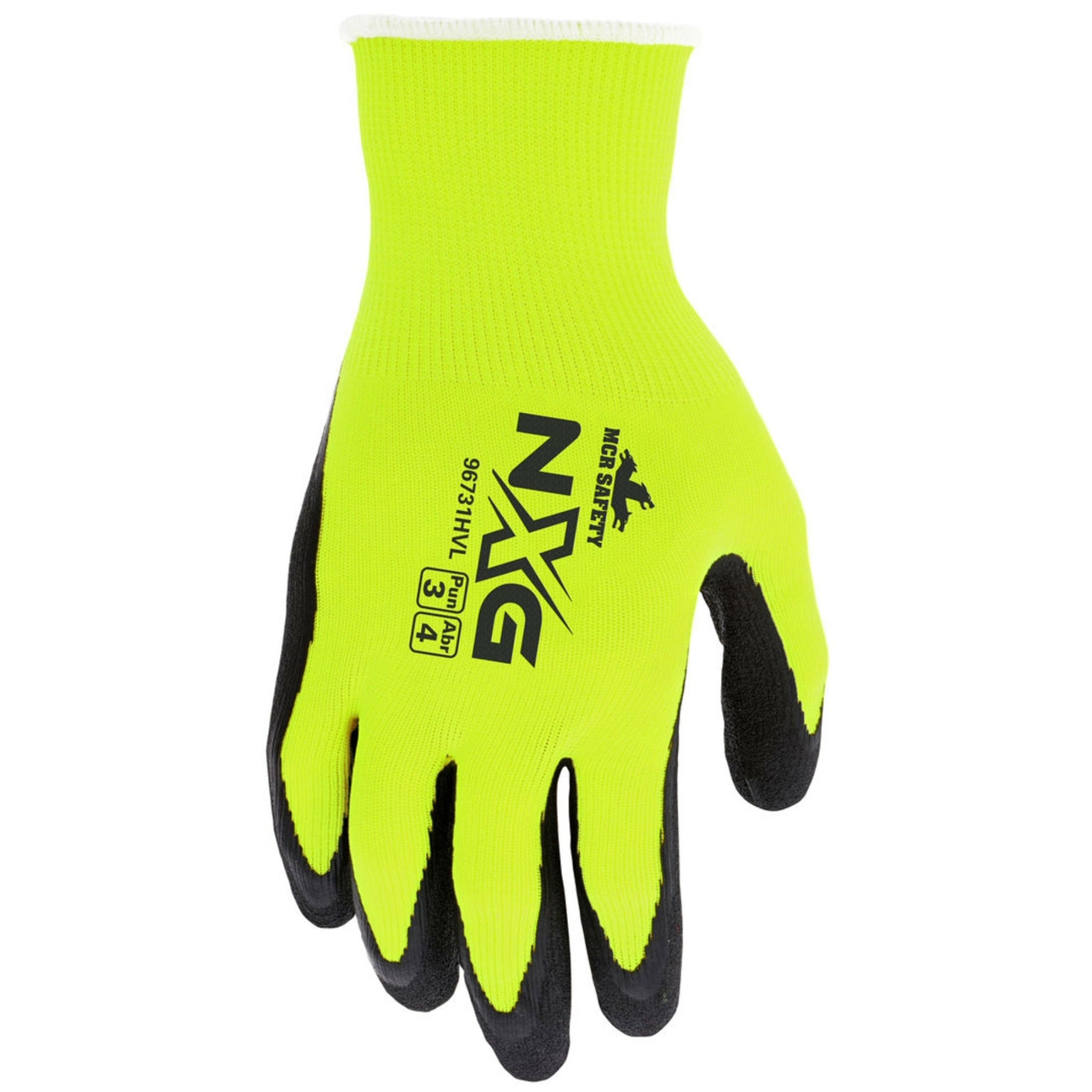 MCR Safety NXG 96731HV Work Gloves, Dorsal View