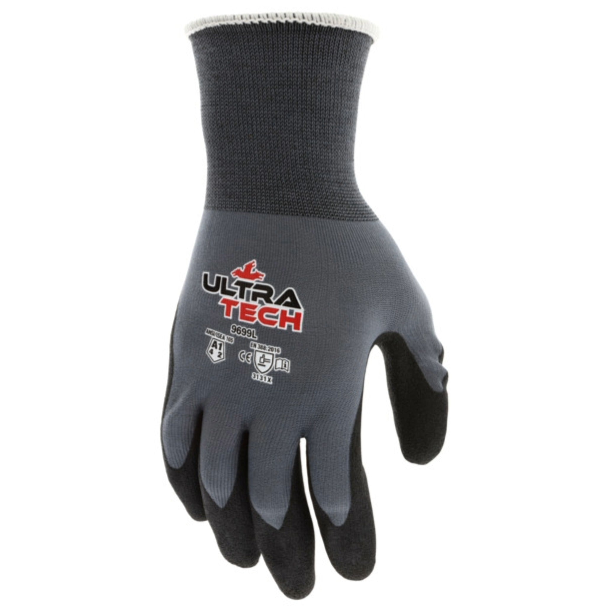 MCR Safety UltraTech 9699 Work Gloves, Dorsal View
