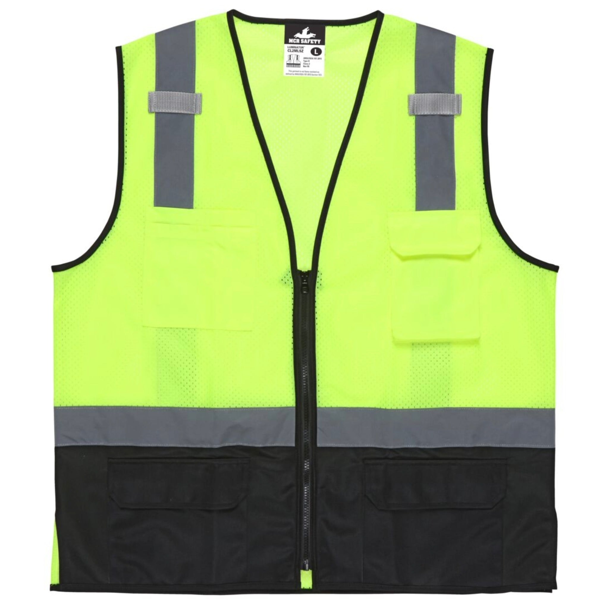 MCR Safety Luminator CL2MLSZ Safety Vest, Front View