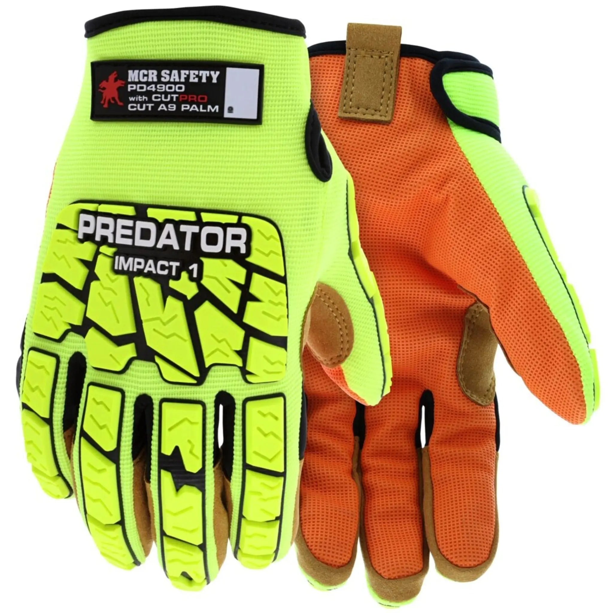 MCR Safety Predator PD4900 Kevlar Cut Resistant Hi-Vis Work Gloves