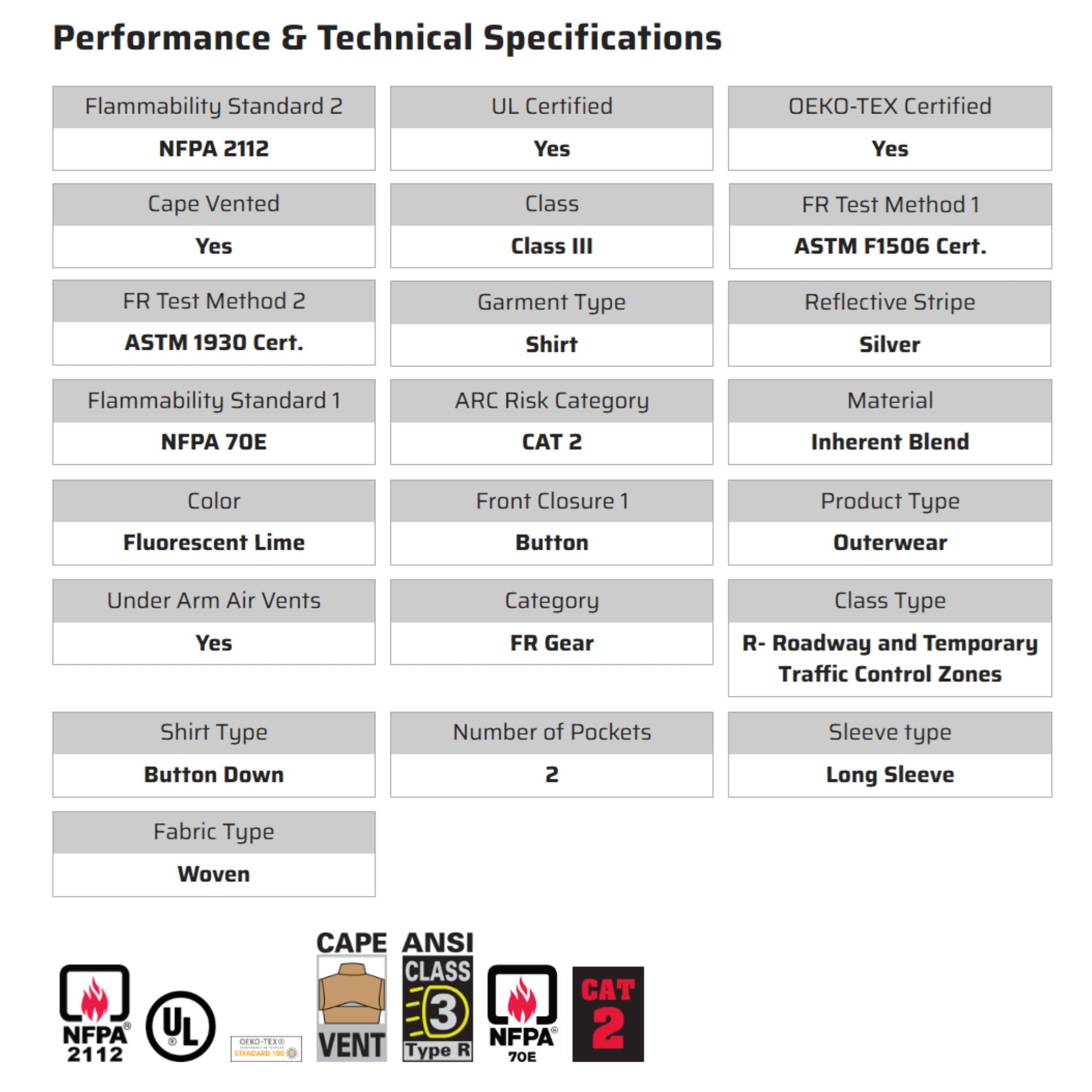 MCR Safety Summit Breeze SBS1027 Shirt, Specs